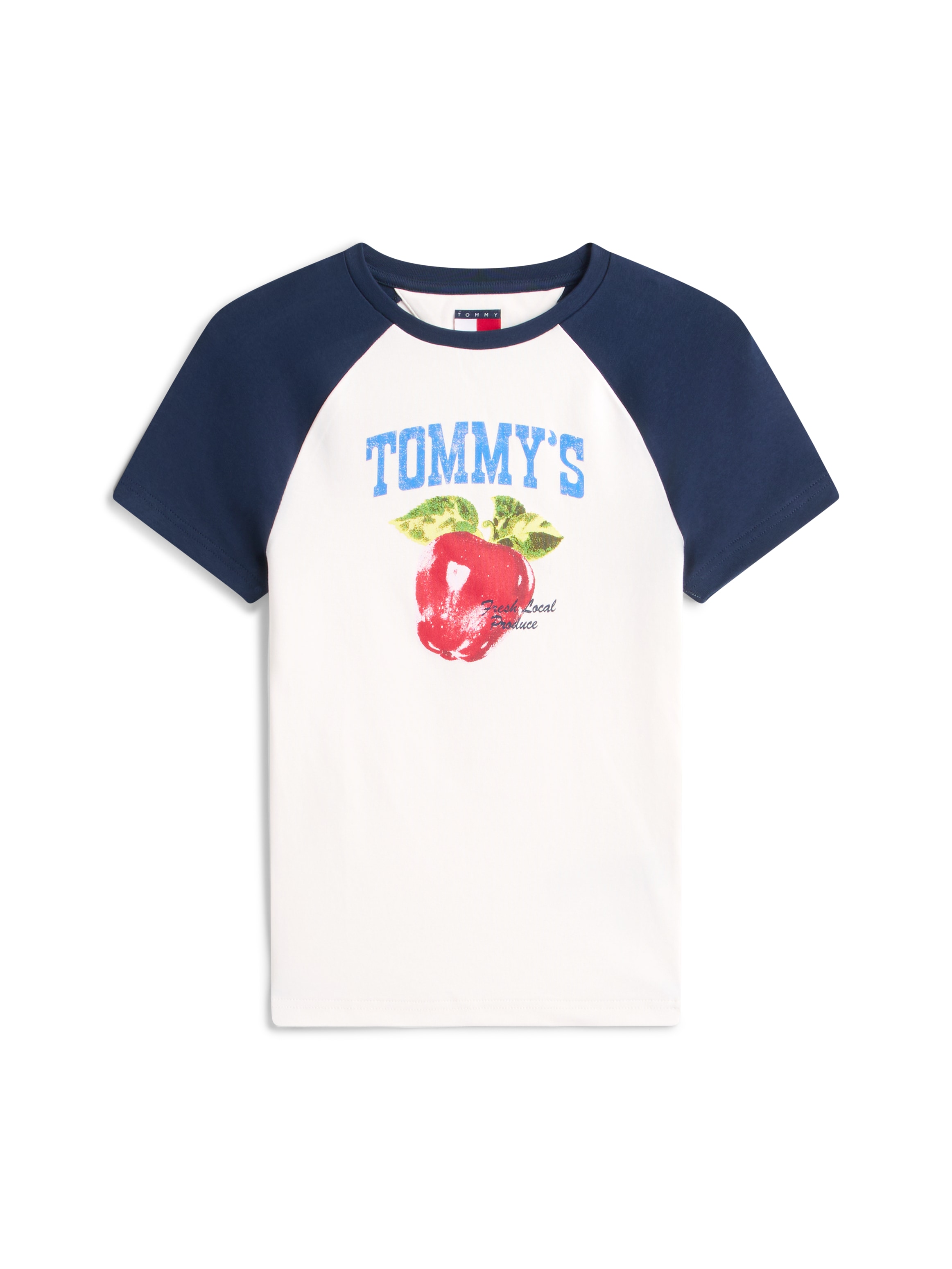 Tommy Jeans Kurzarmshirt »TJW SLIM TOMMY MARKET RAGLAN« mit Print, Rundhalsform