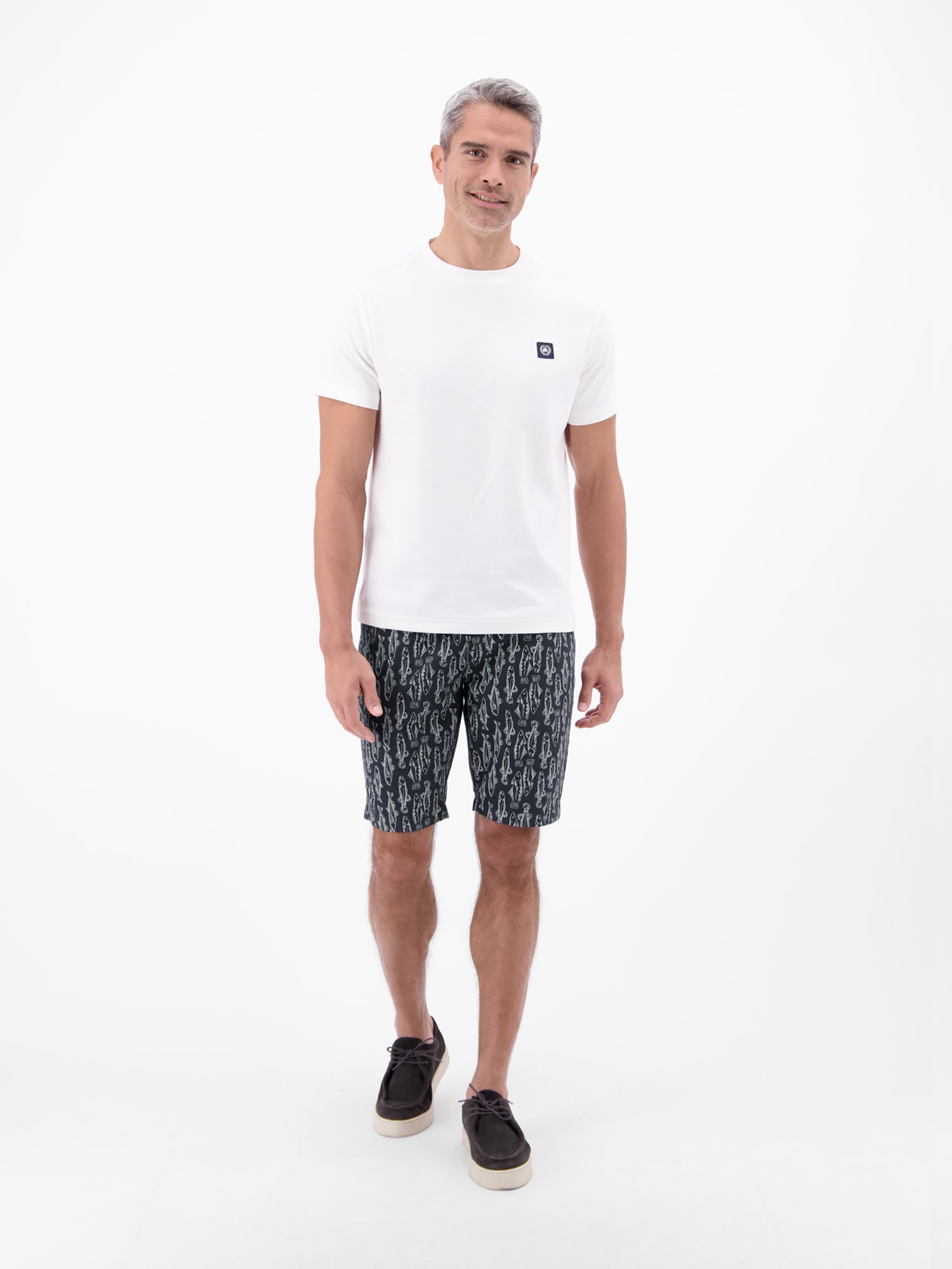 LERROS Chinoshorts »Leichte Chino-Bermuda mit marinem Print«