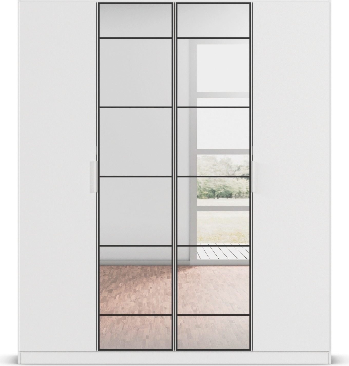 rauch Kleiderschrank »Schrank Garderobe Schlafzimmerschrank Mehrzweckschrank Ankleide ACERO« Alpinweiß, in moderner Loft-Optik MADE IN GERMANY