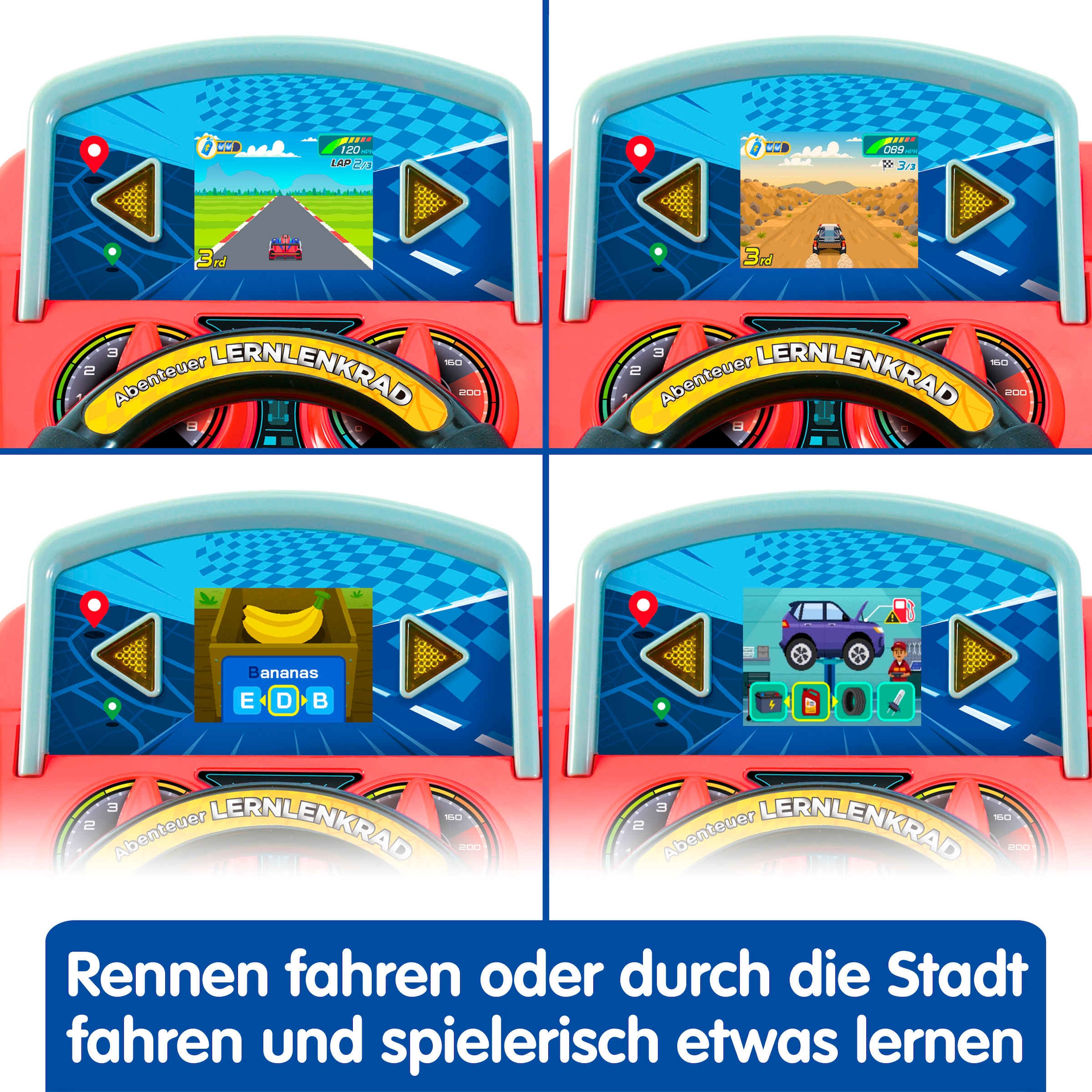 Vtech® Lernspielzeug »Abenteuer Lernlenkrad«, mit LCD-Farbbildschirm