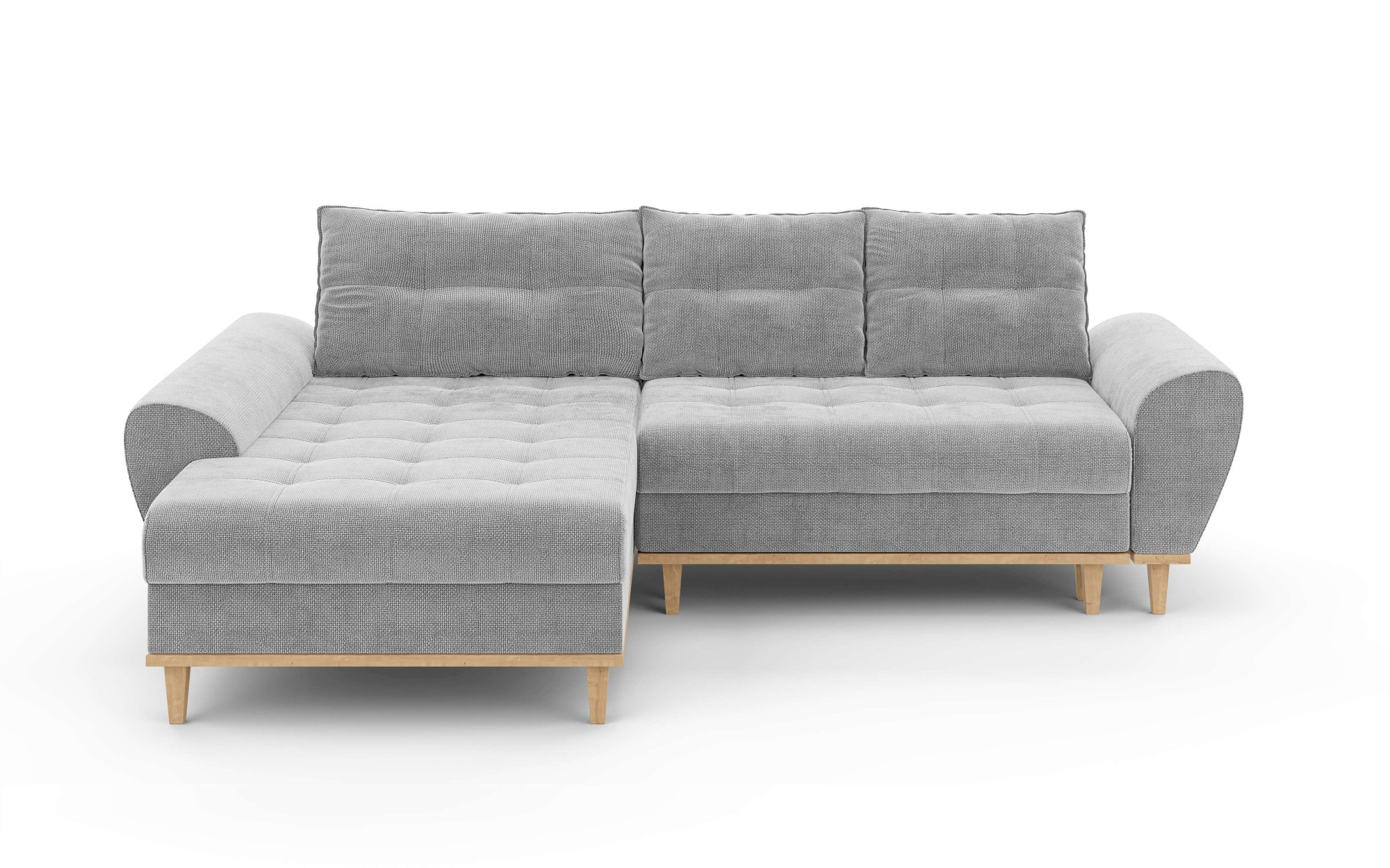 Home affaire Ecksofa »Ahrdorf mit Bettfunktion und Bettkasten, Maße: B/H/T 268/86/175 cm« L-Form mit 3 Rückenkissen  und moderne gerundete Armlehnen