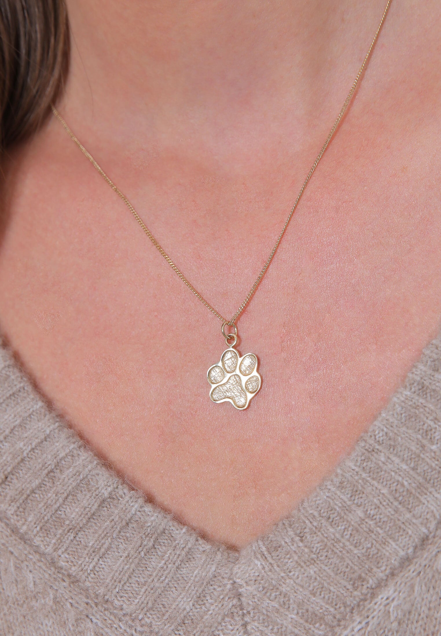 Elli Kette mit Anhänger »Halskette Pfote Symbol Hund 925 Silber«