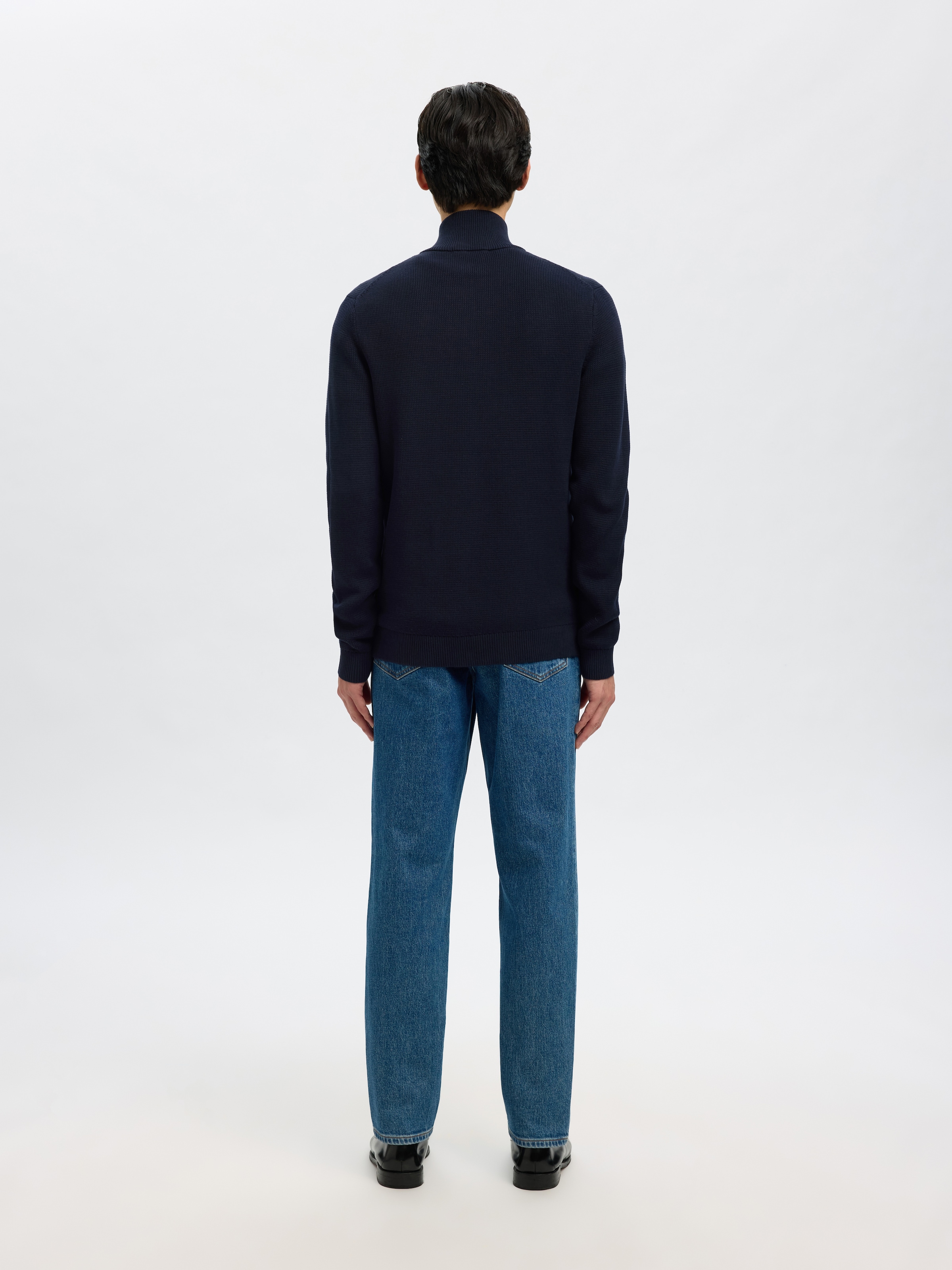 SELECTED Strickjacke »SLMDANE LS KNIT STRUCTURE FULL ZIP NOOS« Baumwolle, regular fit