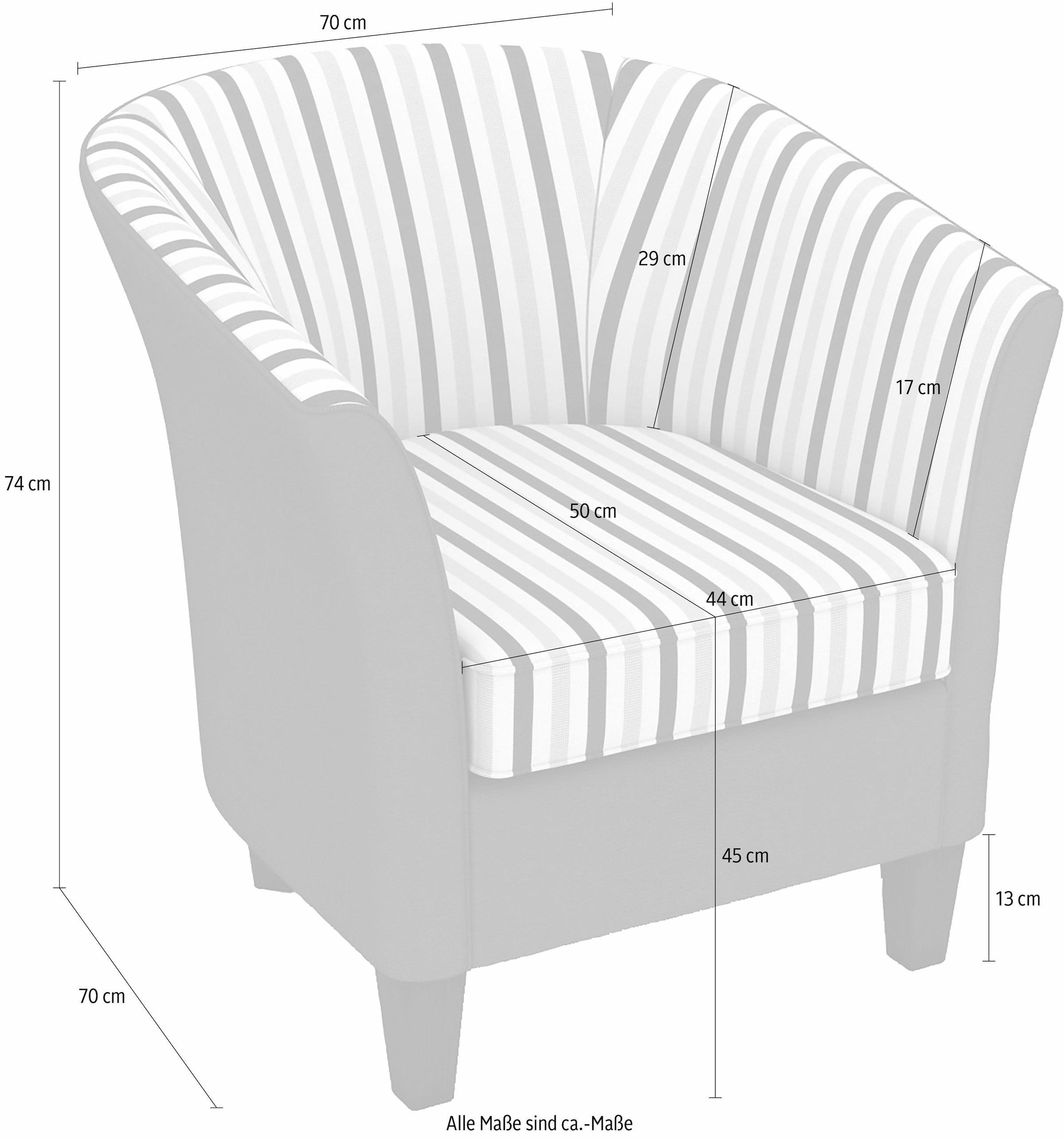 Max Winzer® Cocktailsessel »Luisa, Loungesessel«, in runder Form, zum Selbstgestalten