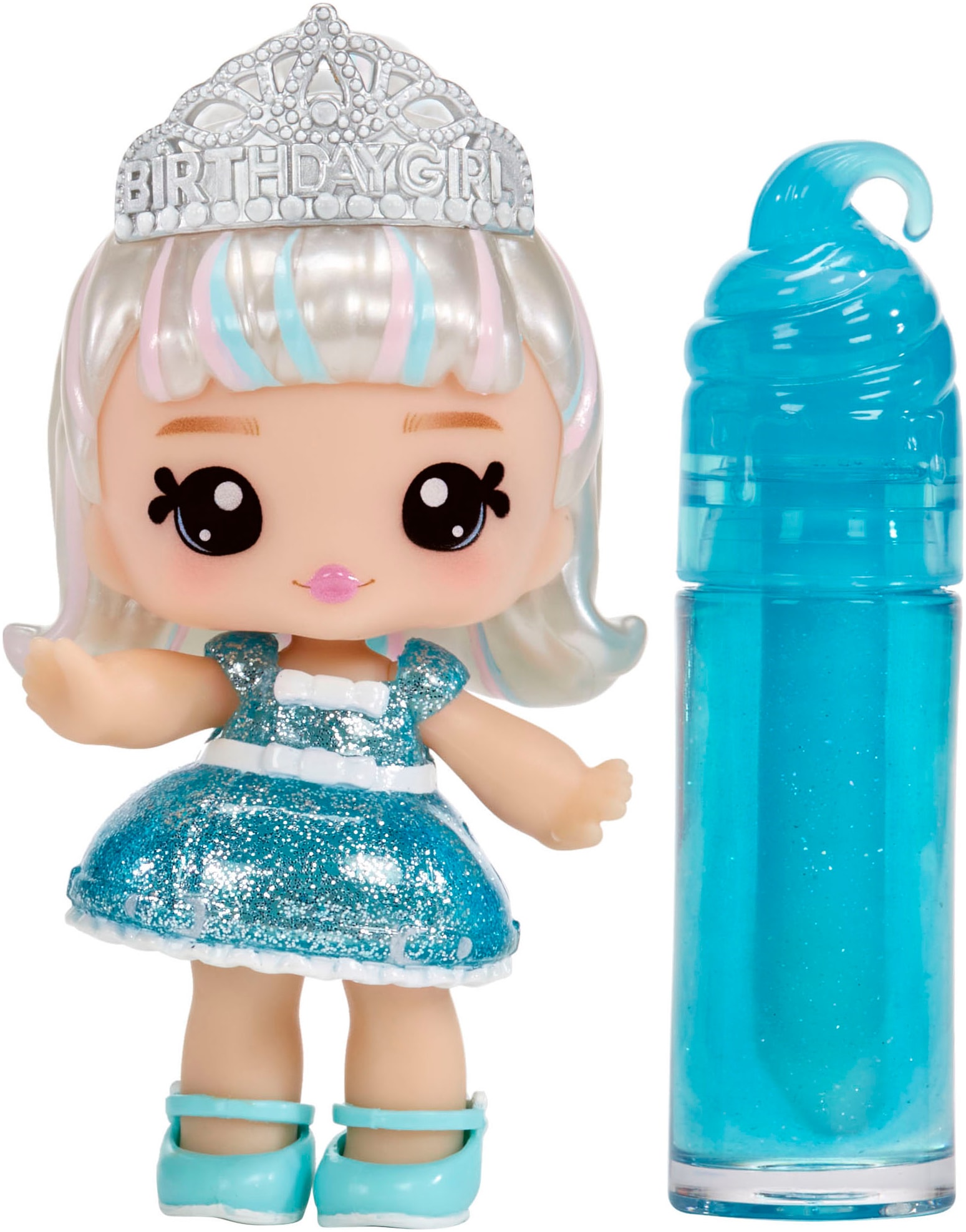 Minipuppe »Yummiland Lipgloss Doll - Callie Birthday Cake«, inklusive Schlüsselanhänger