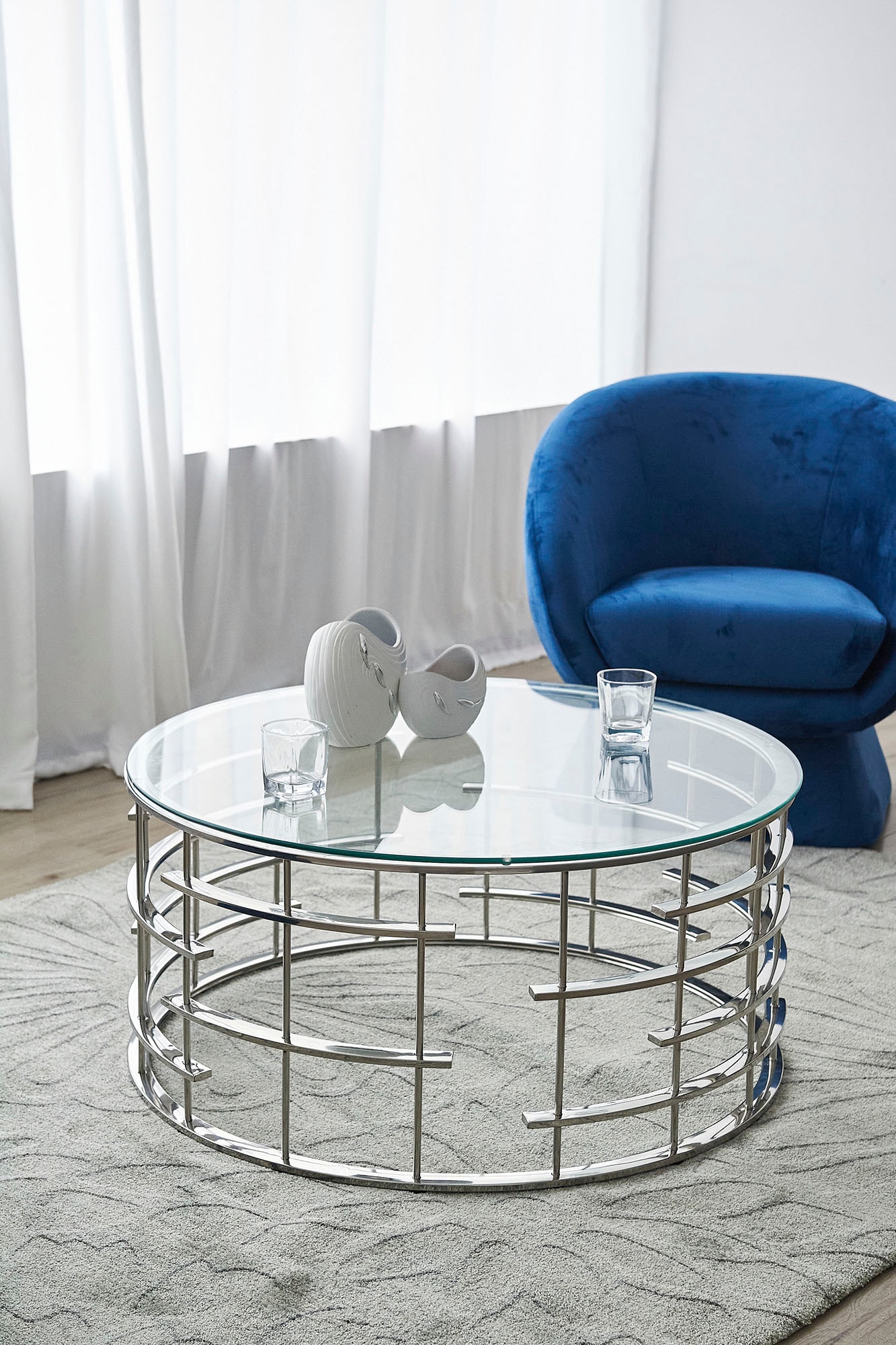 SalesFever Couchtisch »Glastisch: Stil und Funktionalität Wohnzimmertisch« Gestell gefertigt aus rostfreiem Edelstahl