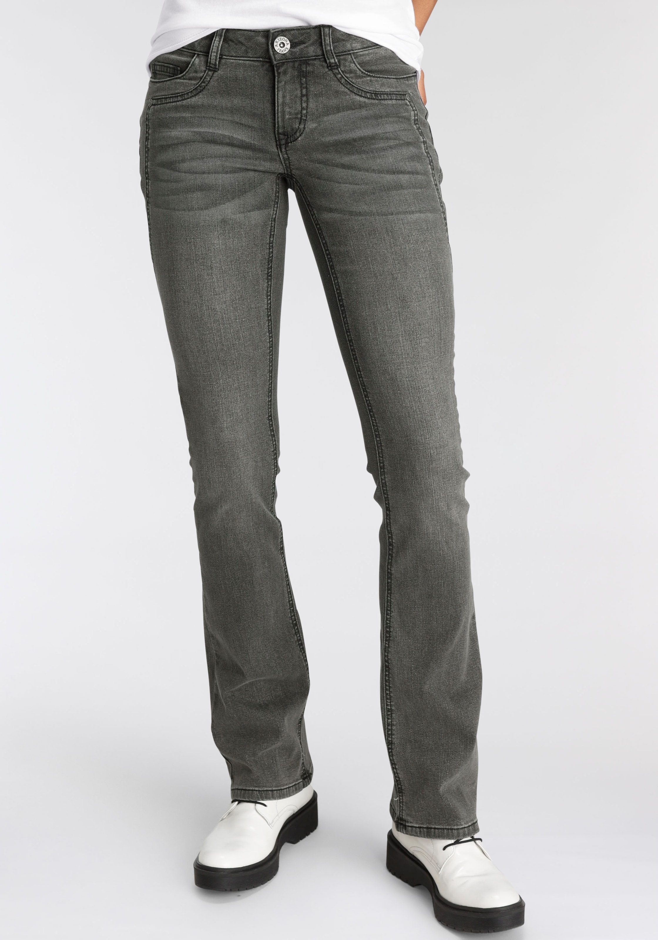 Arizona Bootcut-Jeans »mit Keileinsätzen«, Low Waist bei OTTOversand | Stretchjeans