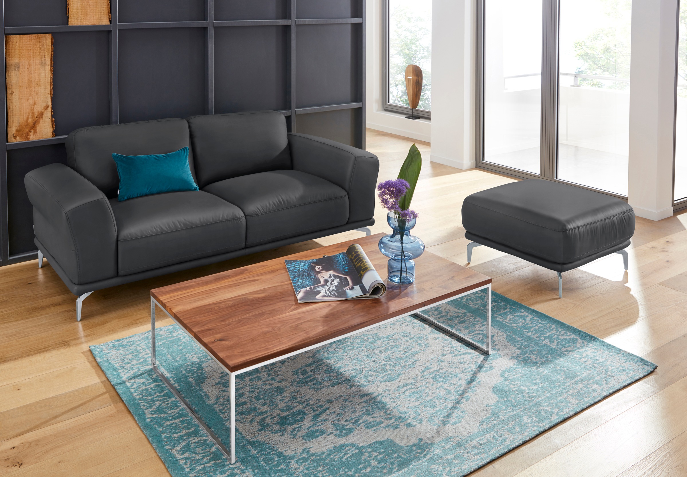 W.SCHILLIG 2-Sitzer »montanaa Designsofa, bequem, Breite 192cm, Federkern« mit Metallfüßen in Silber matt, Breite 192 cm
