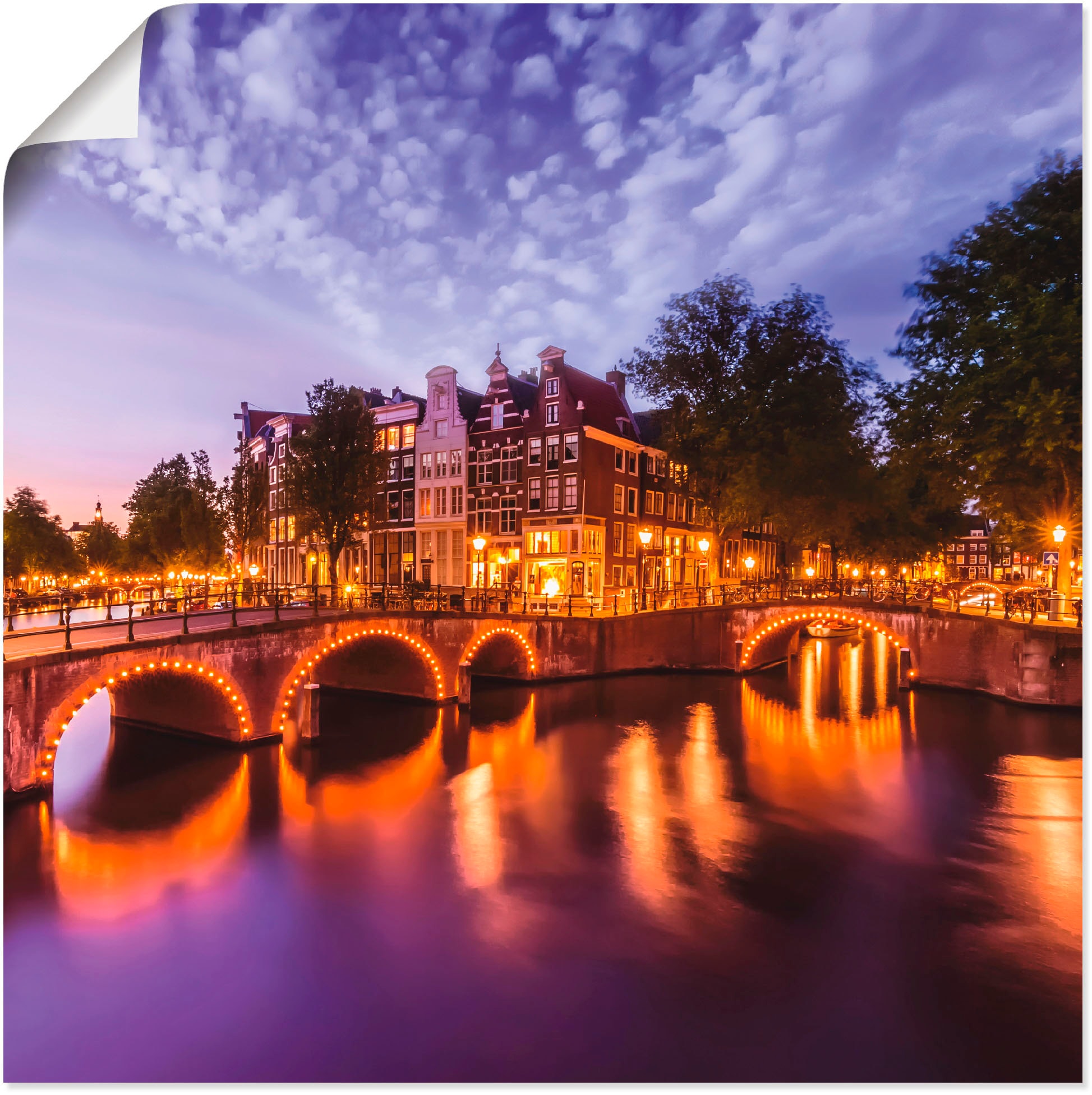 Artland Wandbild »Amsterdam Keizersgracht Leidsegracht«, Niederlande, (1 St.),  als Leinwandbild, Poster, Wandaufkleber in verschied. Größen bestellen im  OTTO Online Shop