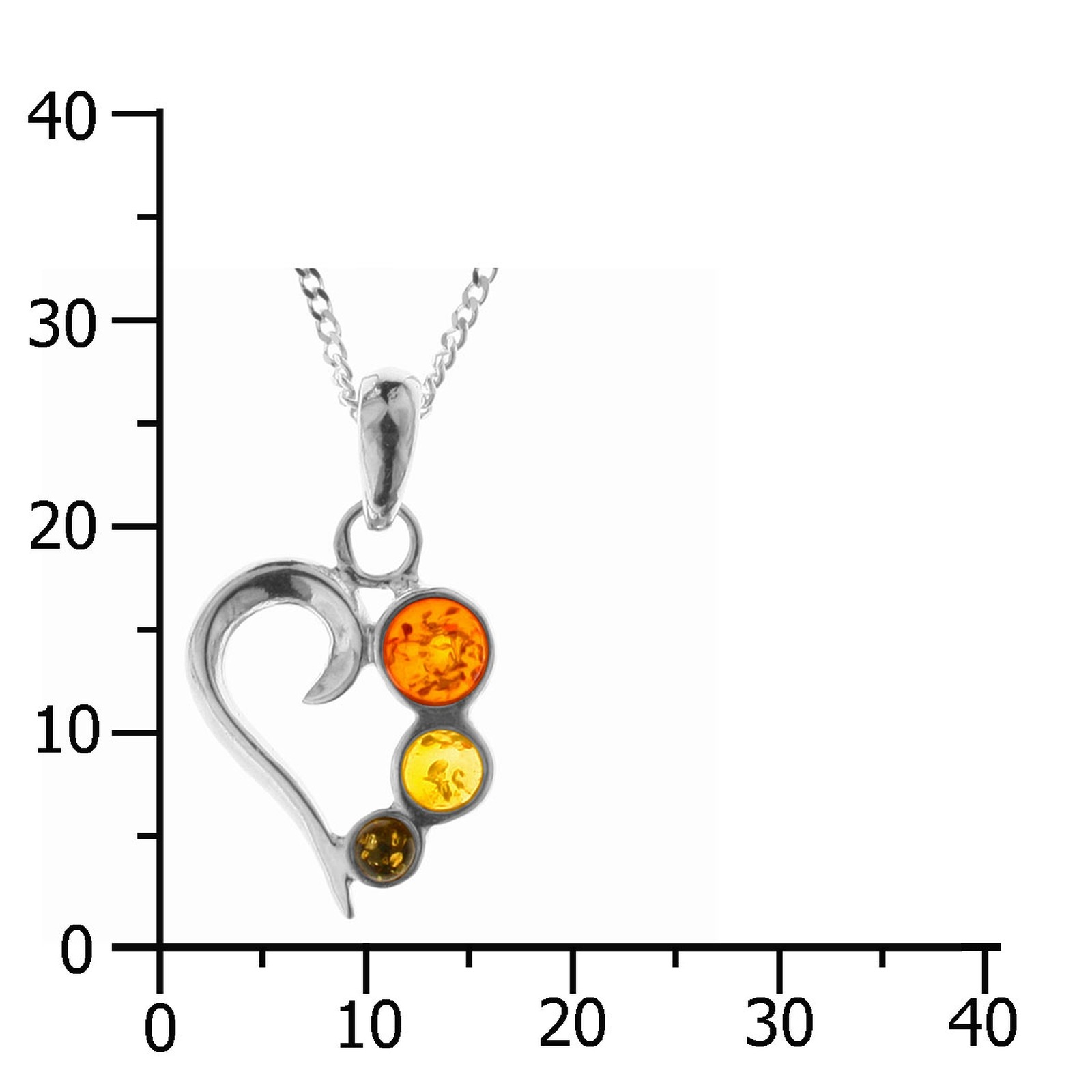 OSTSEE-SCHMUCK Kette mit Anhänger »- Herz - Silber 925/000 - Bernstein«
