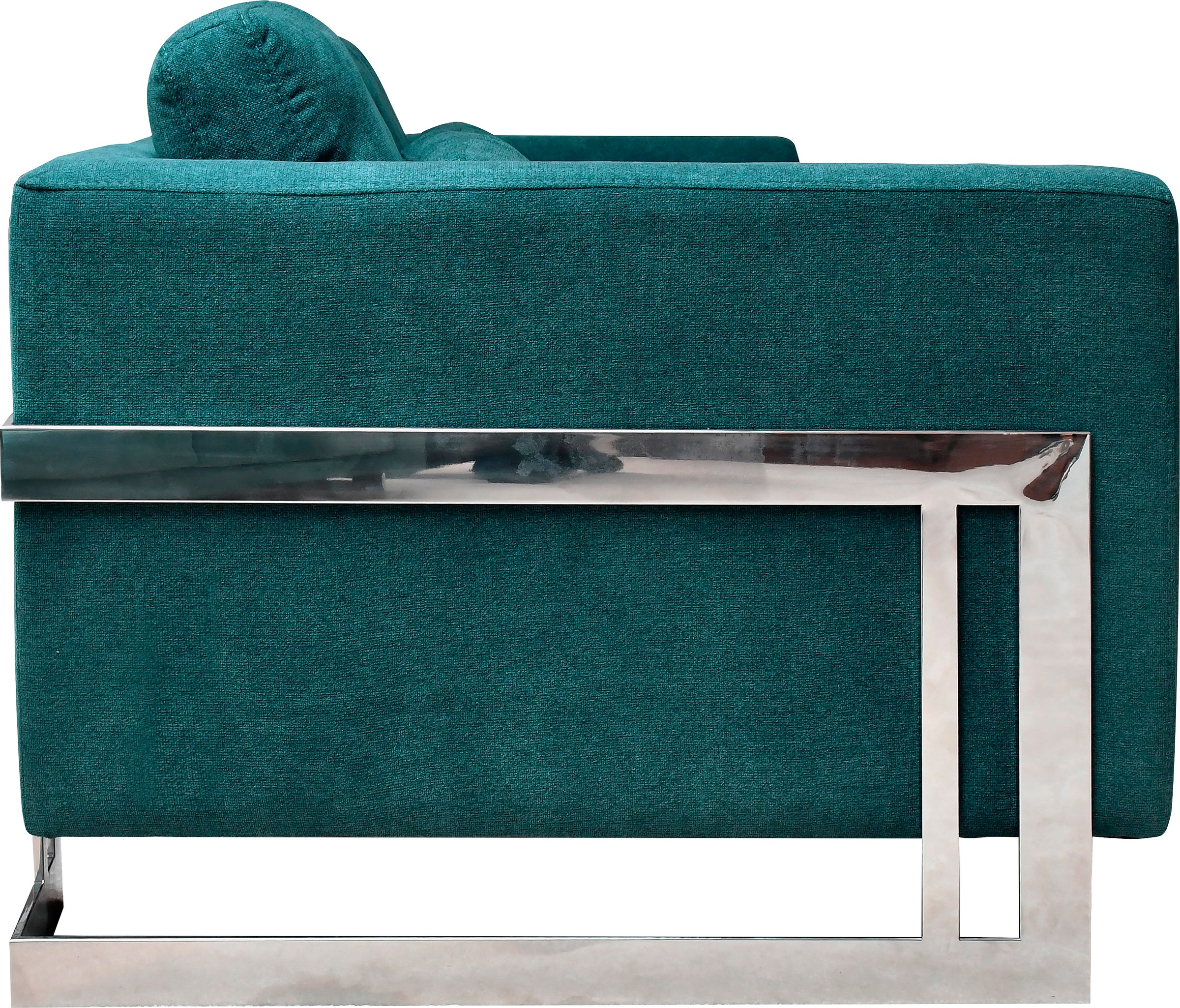 Leonique 3-Sitzer »New York«, Petrolblaues 3-Sitzer Sofa, Edelstahlgestell, 175x84x96, Sitzhöhe 44cm