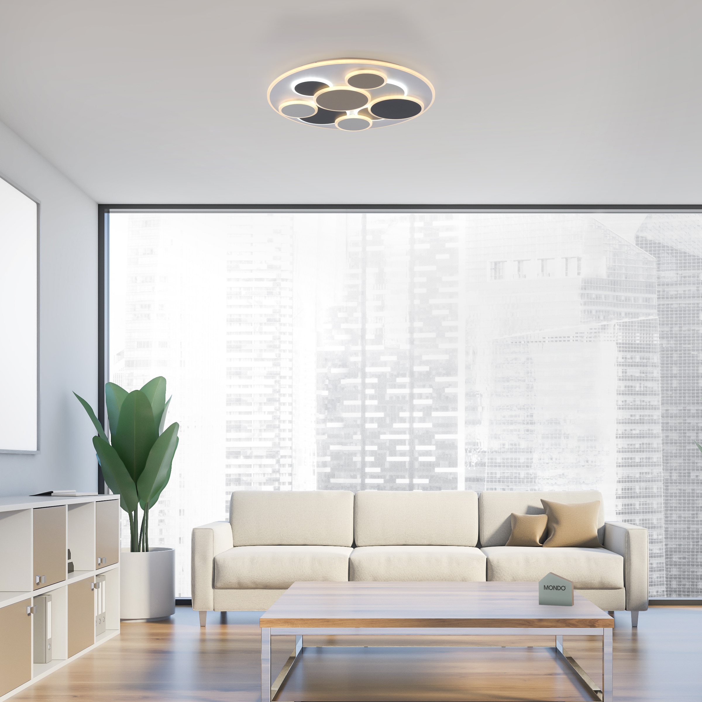 JUST LIGHT LED Deckenleuchte »MODENA« LED-Board 1 Stk. warmweiß - kaltweiß CCT 3000-6500K, dimmbar, Memoryfunktion, Infrarot-FB