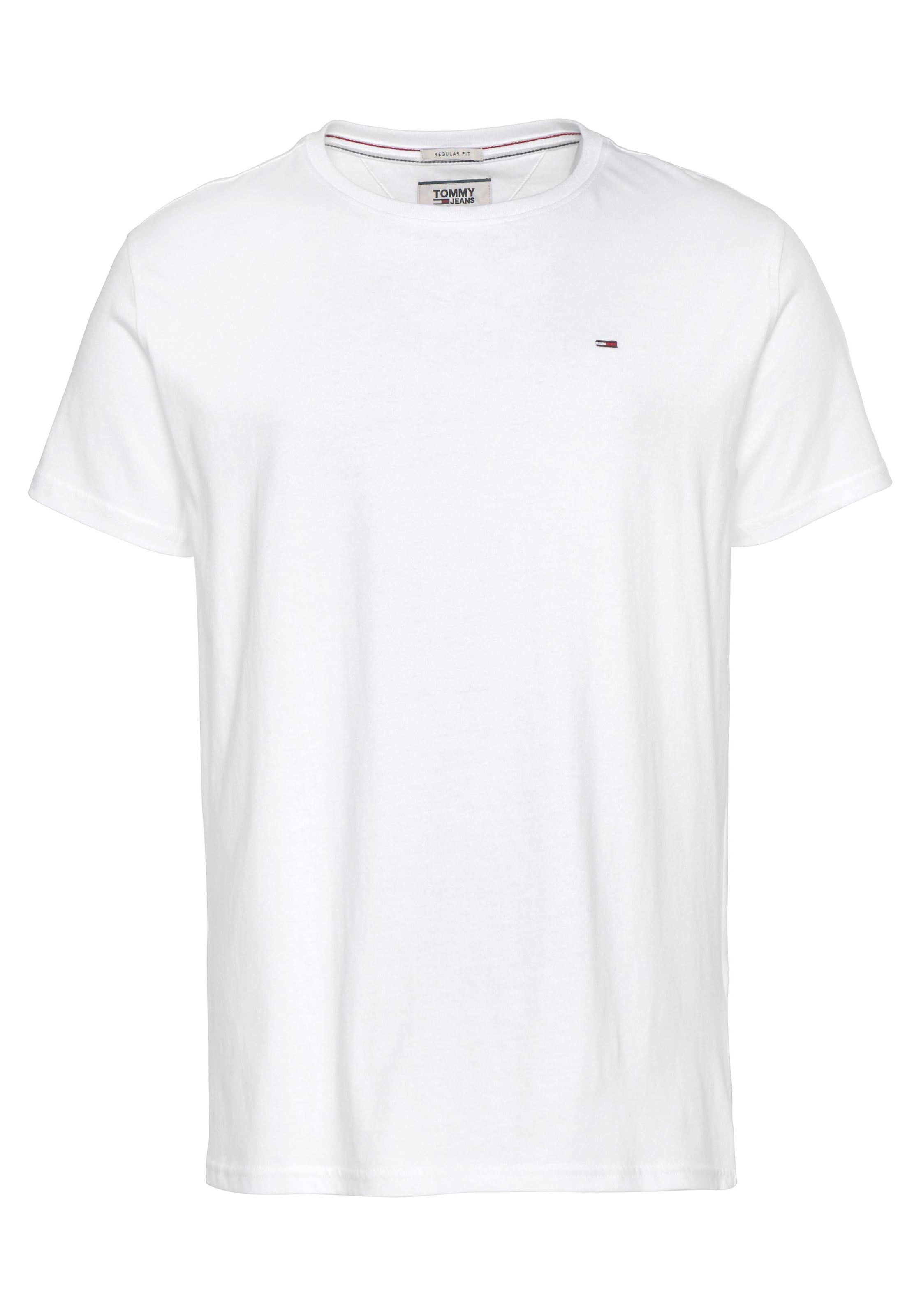 Tommy Jeans T-Shirt »TJM ESSENTIAL SOLID TEE«, Regular Fit mit Rundhalsausschnitt und dezenter Logo-Flag