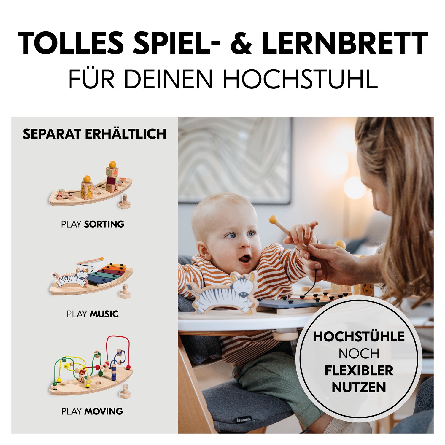 Hauck Hochstuhltablett »Alpha Play Tray, White«, aus recyceltem Material