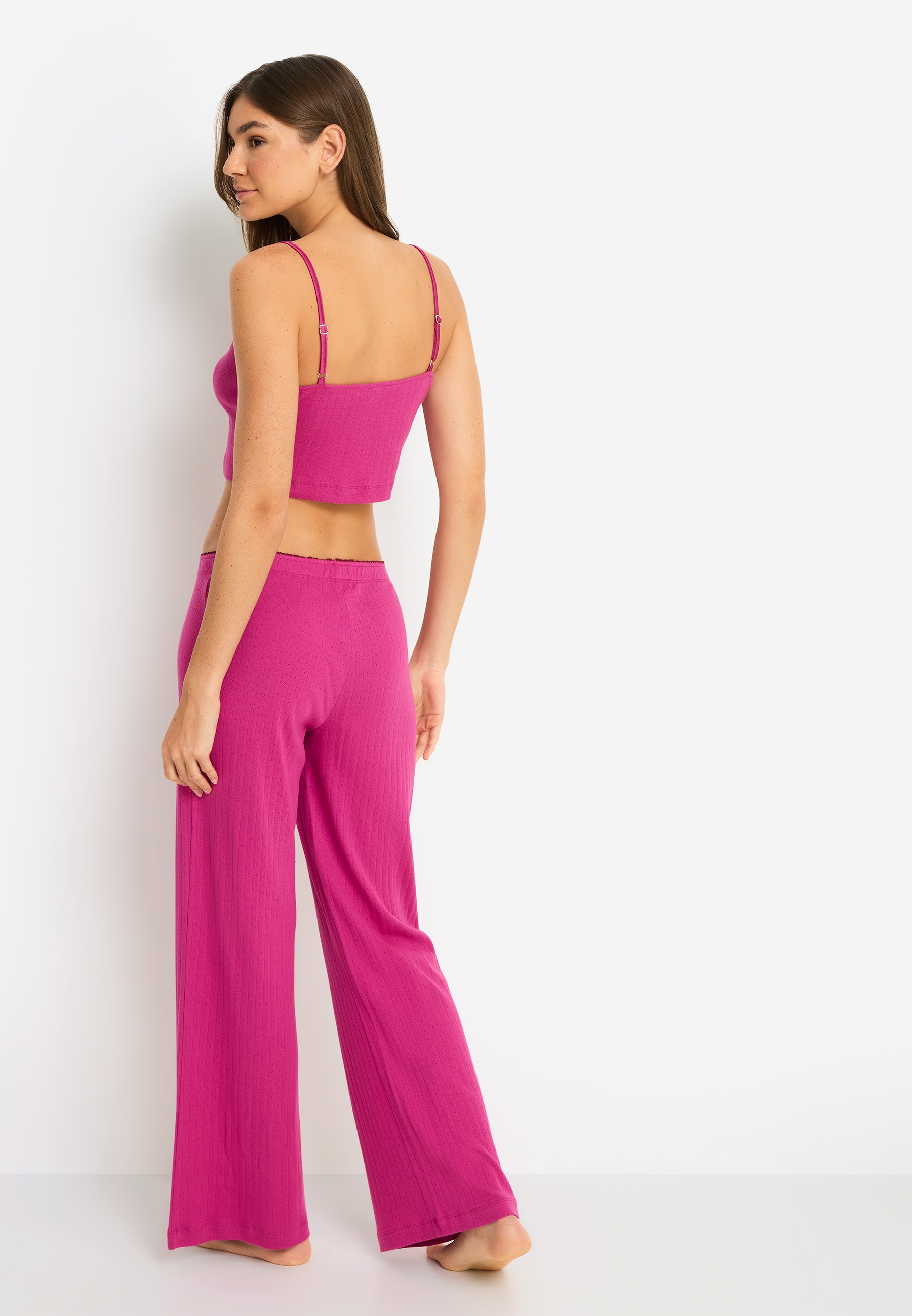 LSCN by LASCANA Pyjama 2 tlg. mit Kontrast-Häkelkanten