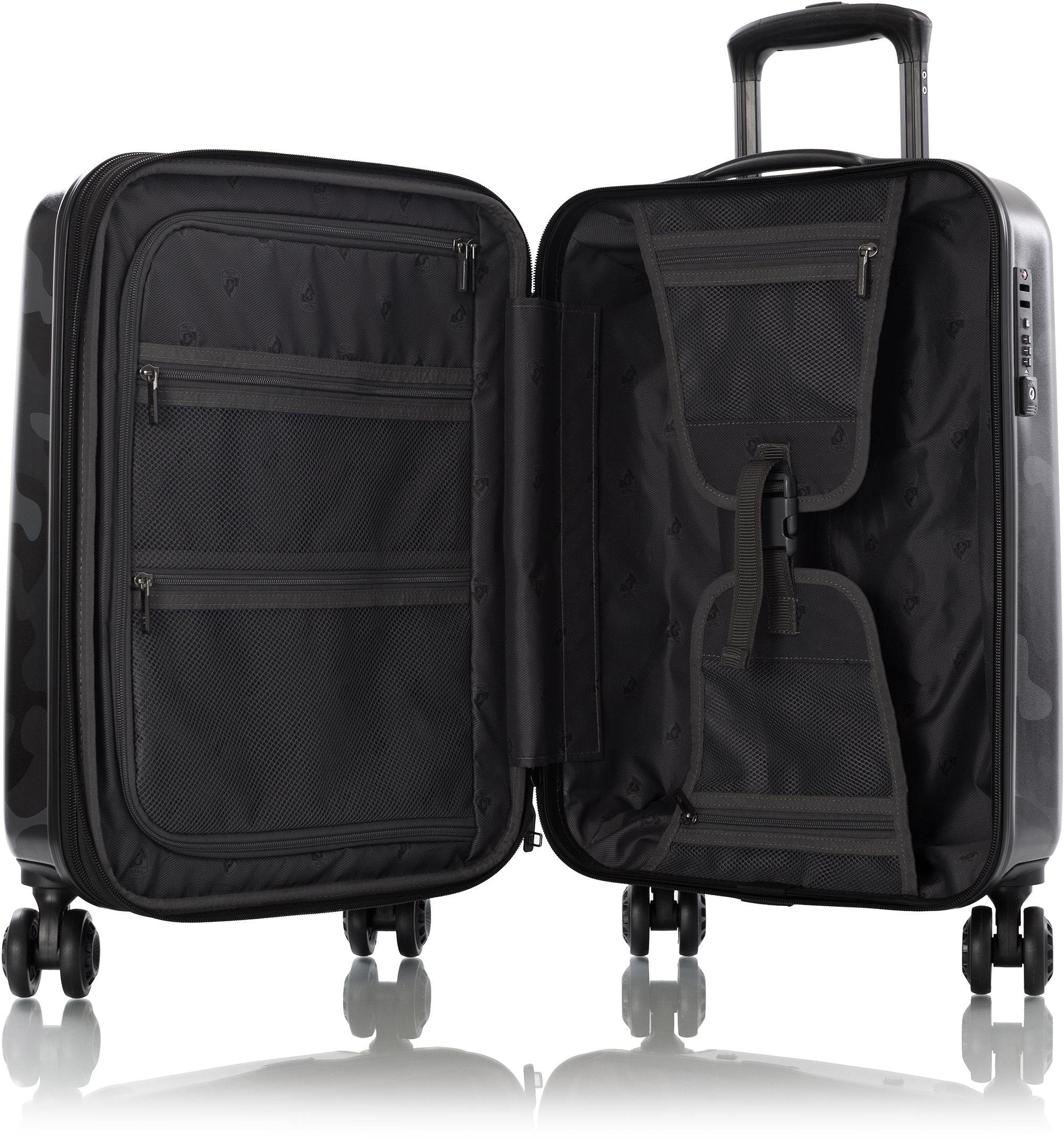 Heys Hartschalen-Trolley »Black Camo, 53 cm«, 4 Rollen, Hartschalen-Koffer Handgepäck-Koffer TSA Schloss Volumenerweiterung