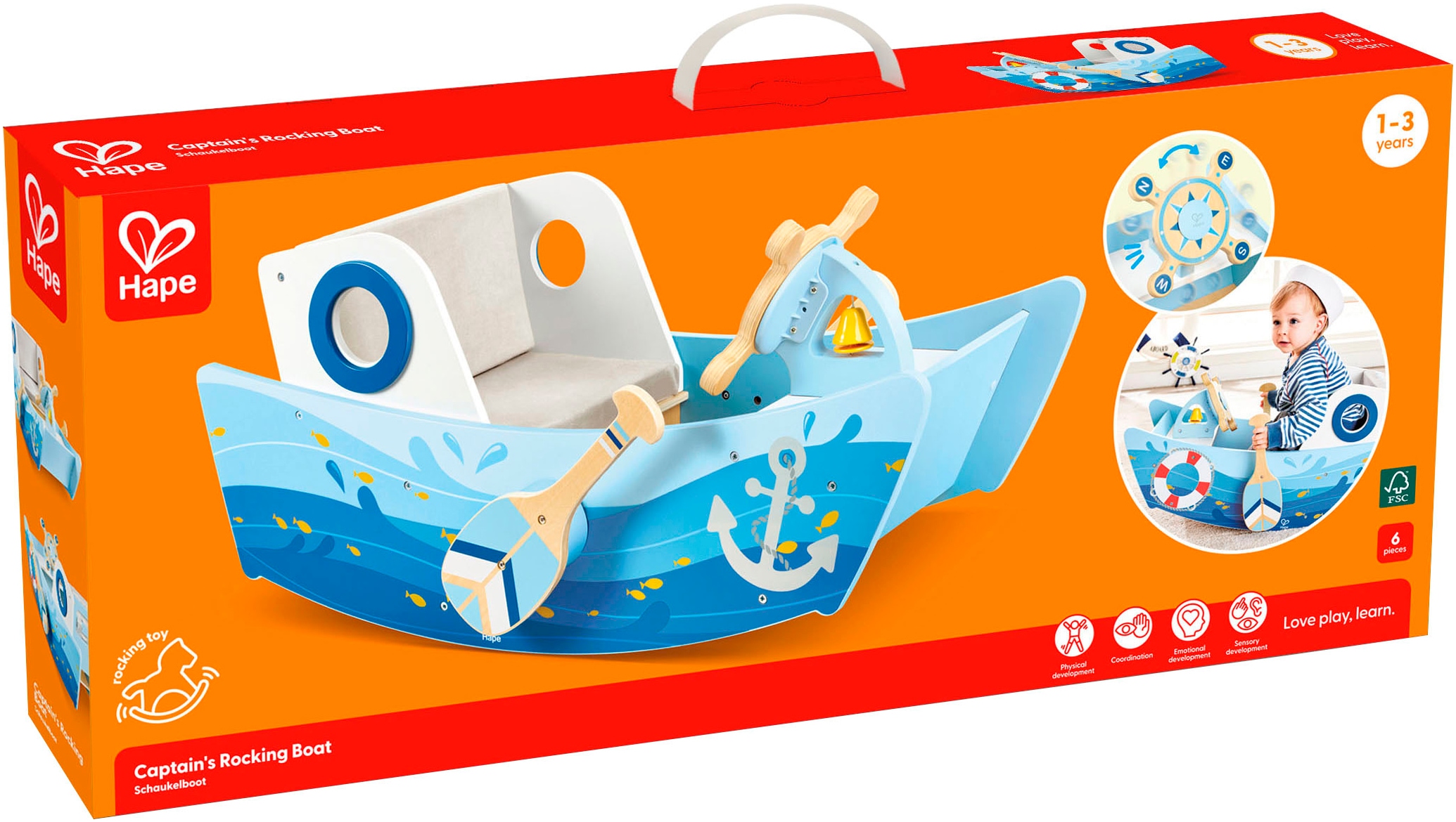 Hape Schaukelboot »mit Steuerrad«