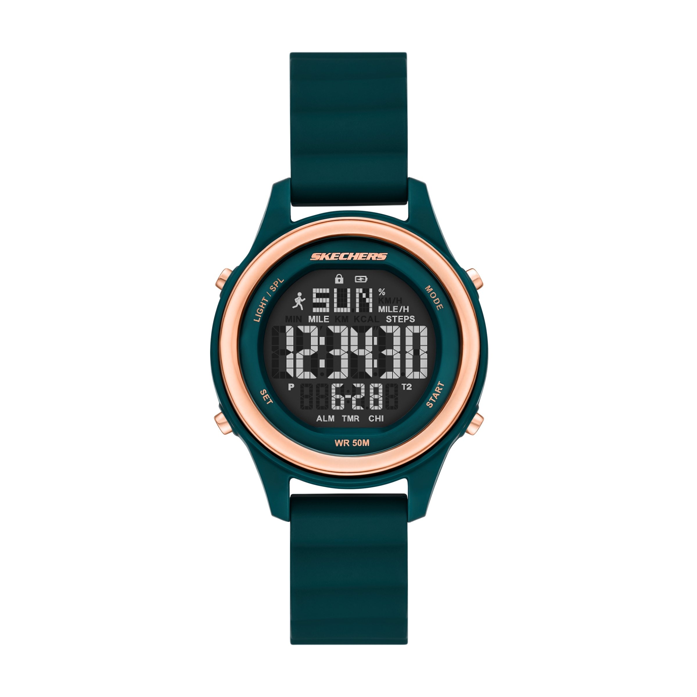 Skechers Chronograph »FAIRHAVEN« Quarzuhr, Armbanduhr, Damenuhr, Silikonarmband, digital, Tag