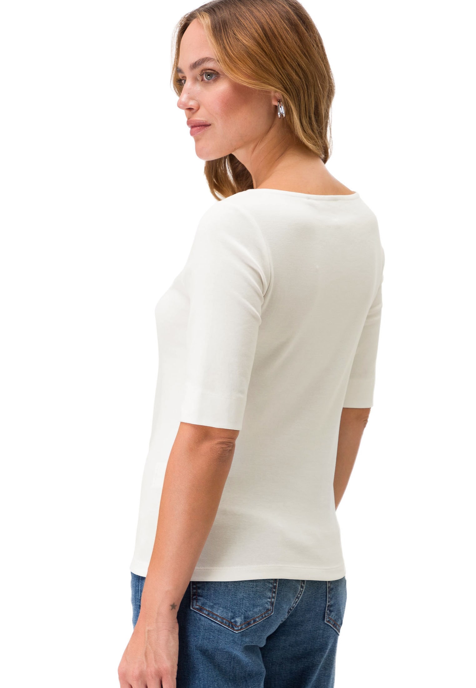 Zero T-Shirt »Basic Shirt mit U-Boot-Ausschnitt«