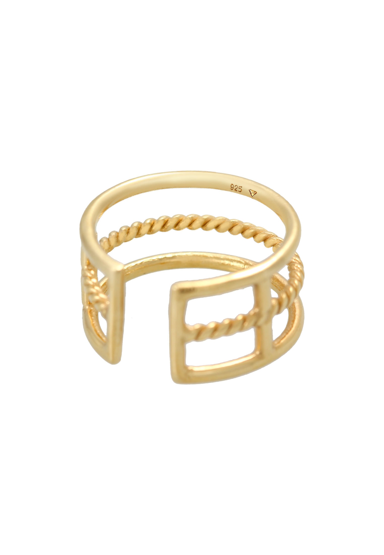 Elli Silberring »Ring Offen Verstellbar 3-reihig Breit 925 Silber«