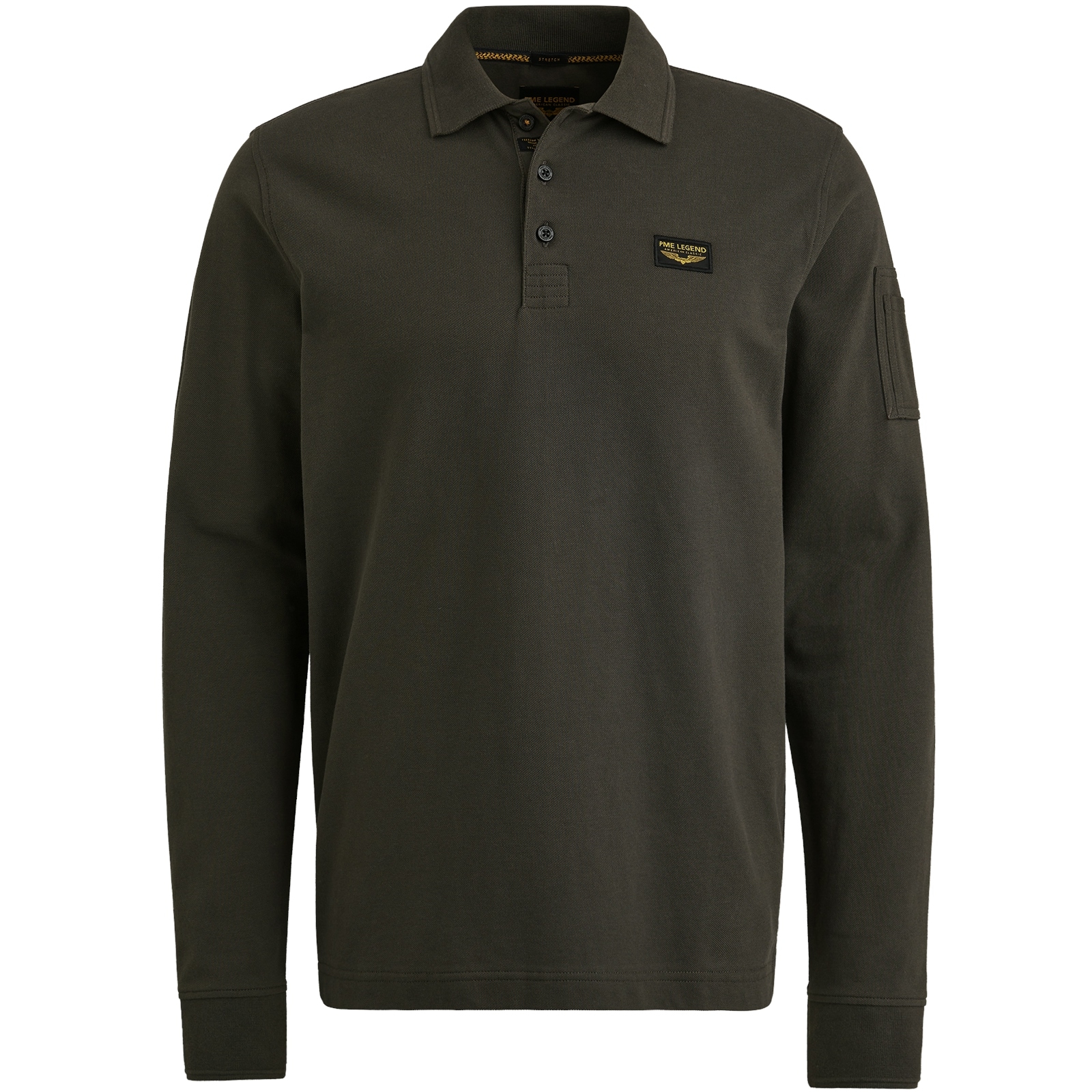 PME LEGEND Langarm-Poloshirt, mit Logo Stickerei