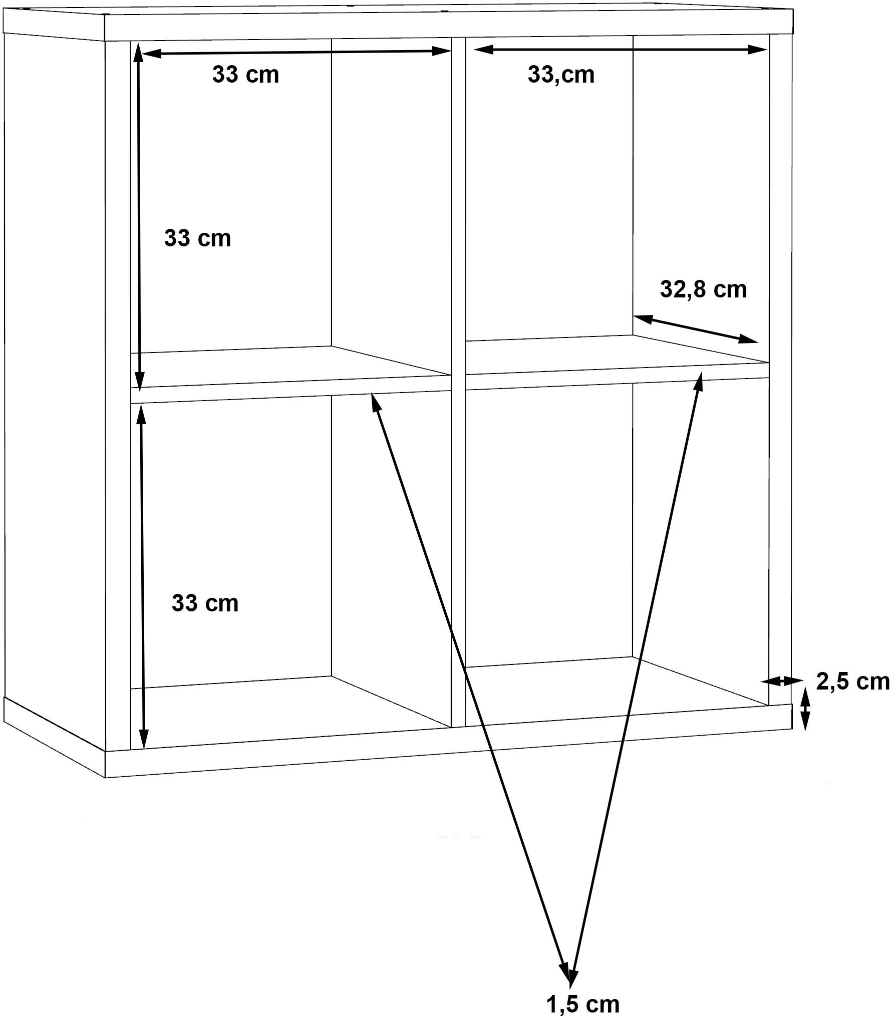 FORTE Standregal »Mauro« Fachgröße 33x33cm, 4 Fächer