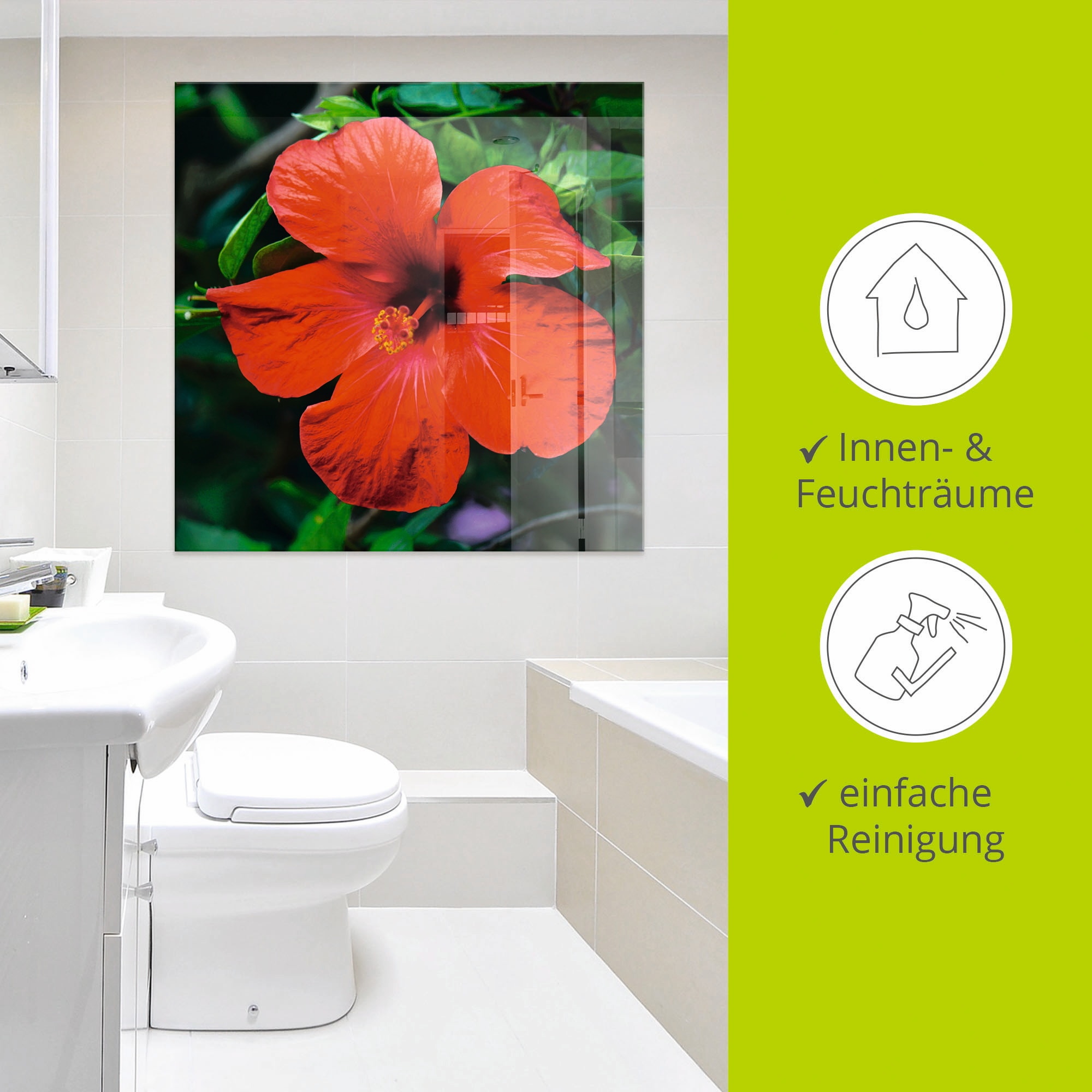 Artland Glasbild »Hawaiiblume« Blumen 1 Stk. tlg. in verschiedenen Größen