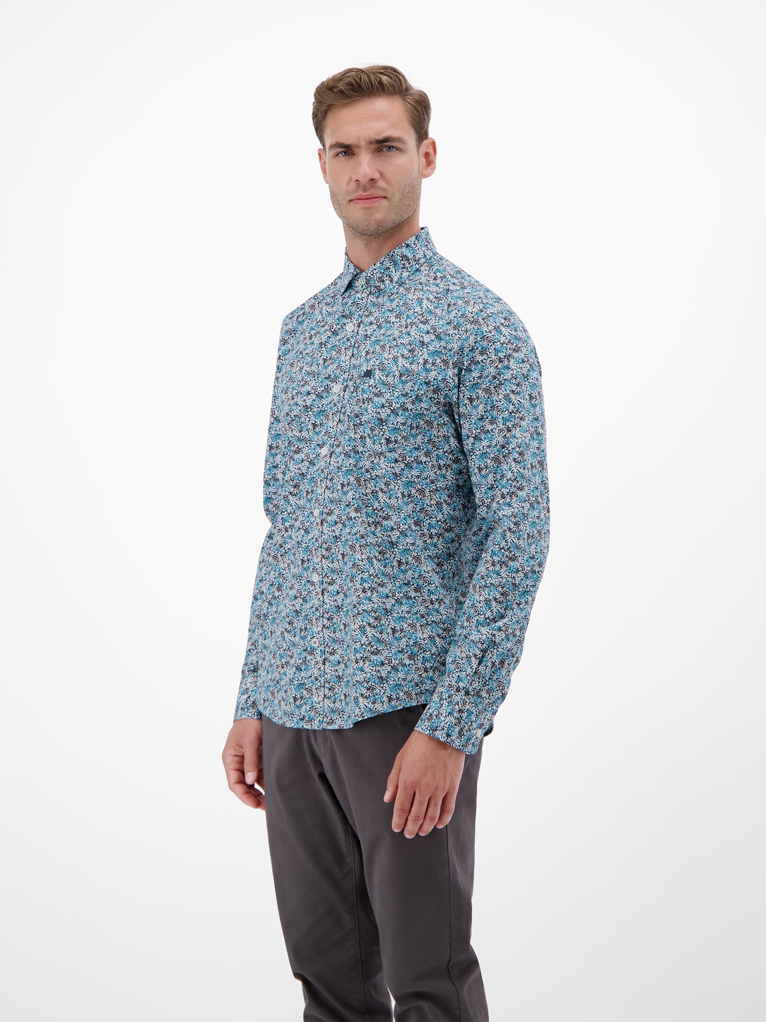 LERROS Langarmhemd »Poplin-Herrenhemd, modisch gestyled«