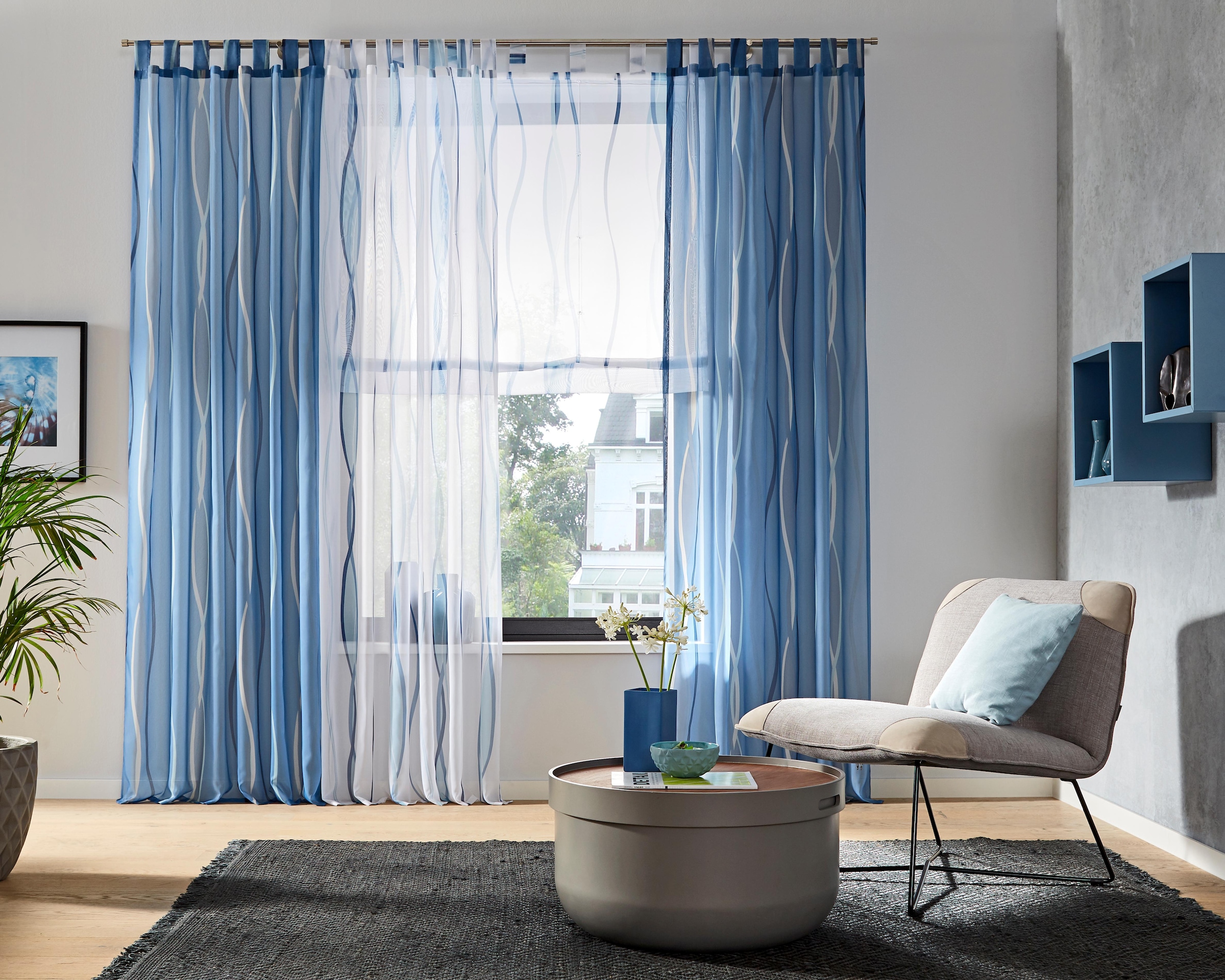 my home Voile, Online bestellen Transparent, Polyester im Raffrollo Schlaufen, »Dimona«, mit OTTO Shop