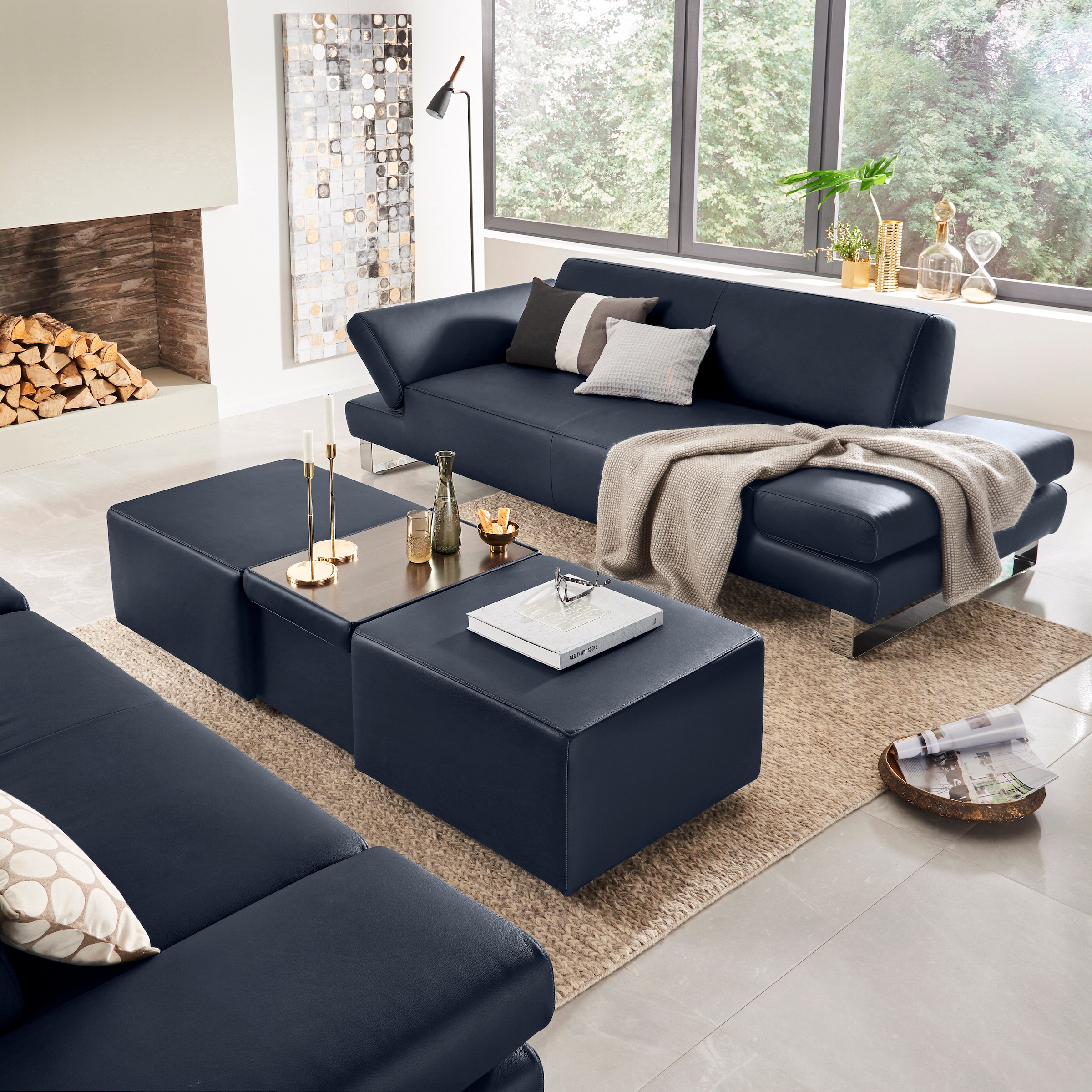 W.SCHILLIG 2-Sitzer »taboo Designsofa mit hohem Sitzkomfort«, mit Übertiefe, inklusive Armlehnenverstellung, mit Kontrastnaht