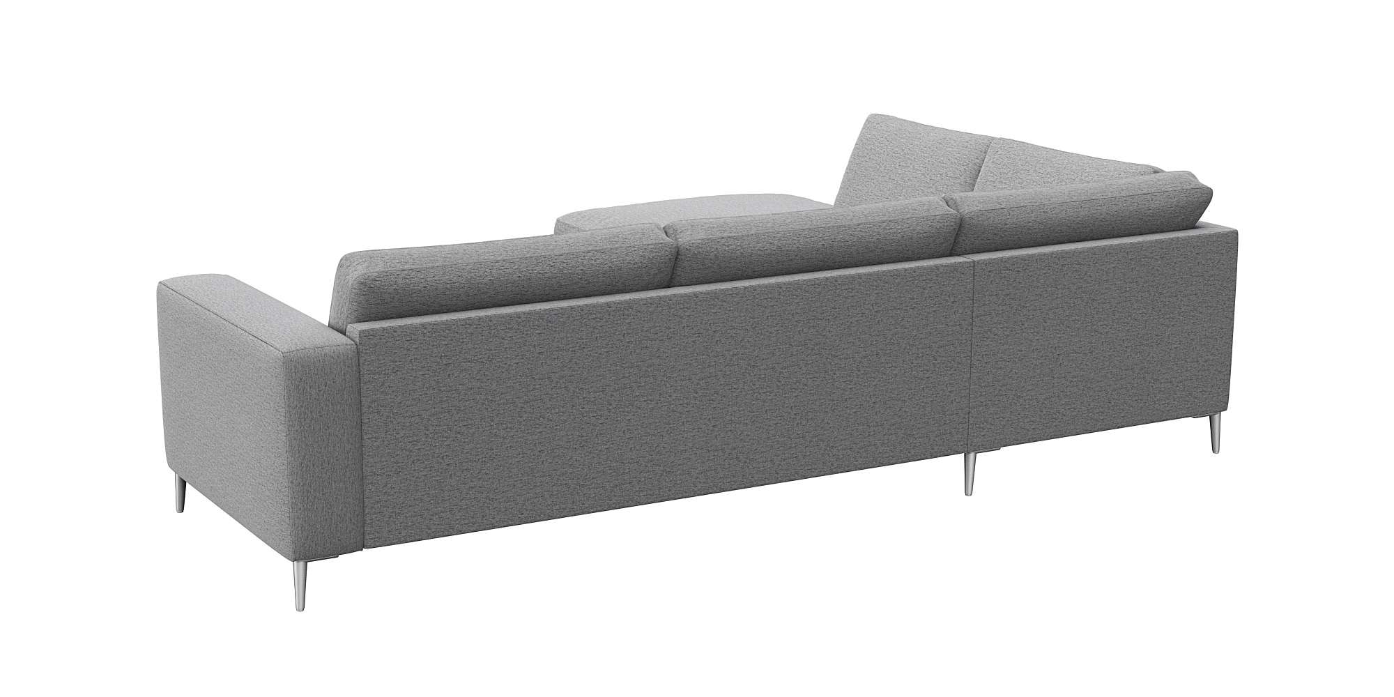 FLEXLUX Ecksofa »Fiore, super Sitzkomfort durch Kaltschaum im Sitz, L-Form« breite Armlehnen, Füße Alu