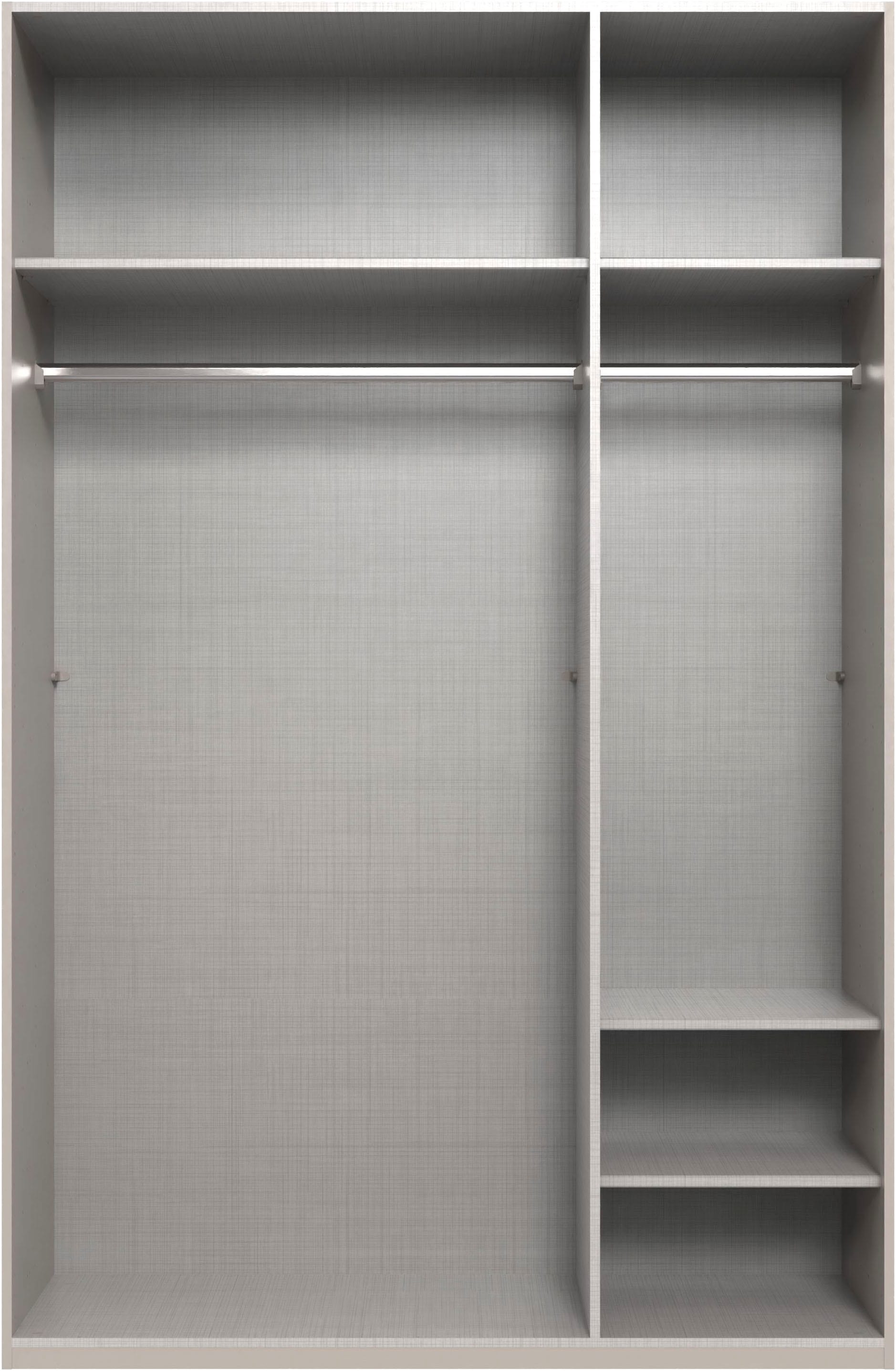 Wimex Kleiderschrank »Mugano,in 8 Breiten,3 Höhen,2 Tiefen, viele Farben, Made in Germany«, (in Basic oder Premium Ausstattung mit 2 weiteren Einlegeböden), mit langen oder kurzen Griffen aus Metall, mit oder ohne Spiegel