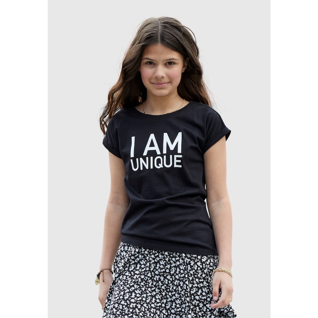 KIDSWORLD T-Shirt »I AM UNIQUE«, legere Passform