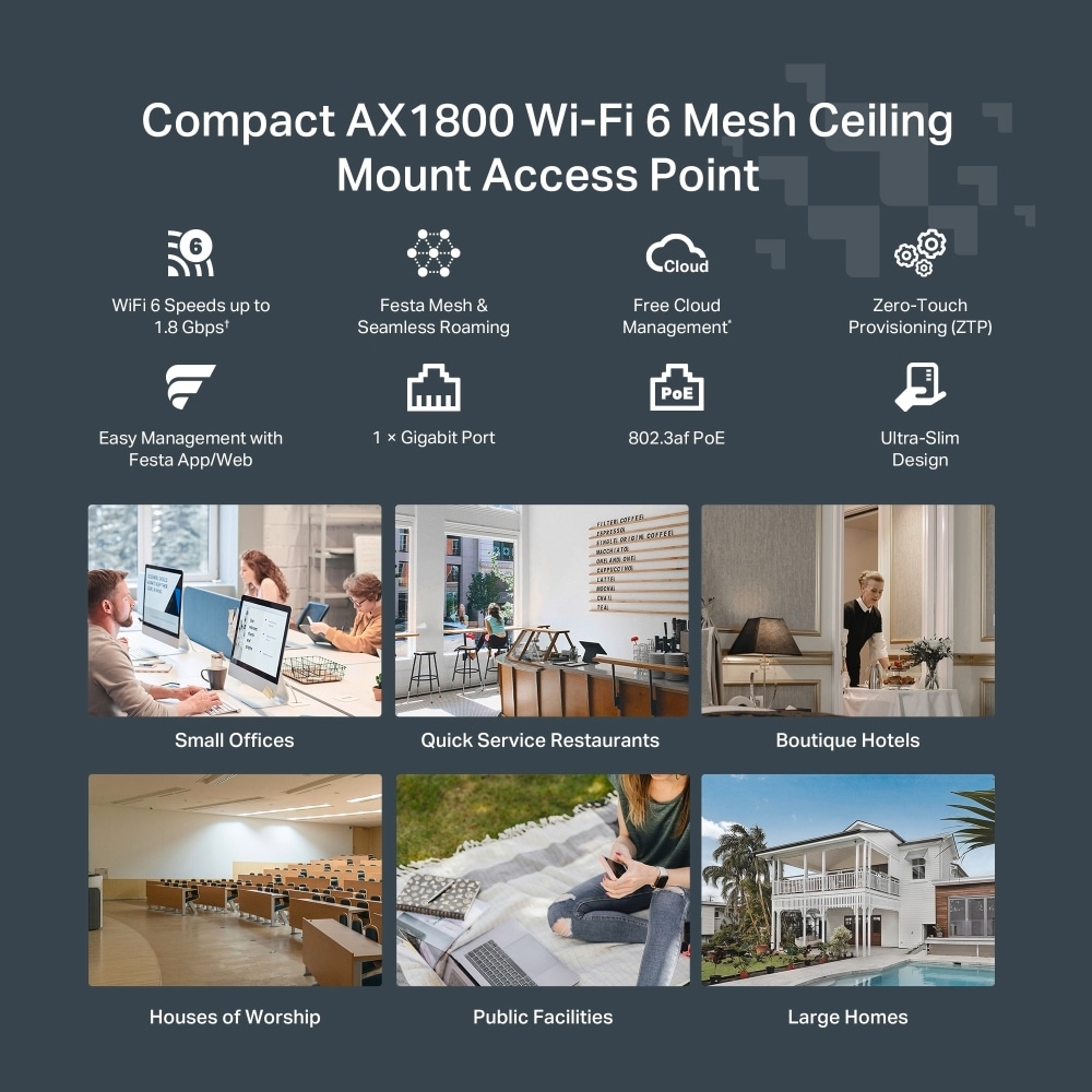 TP-Link Access Point »Festa F61 AX1800 Deckenmontage WiFi 6«