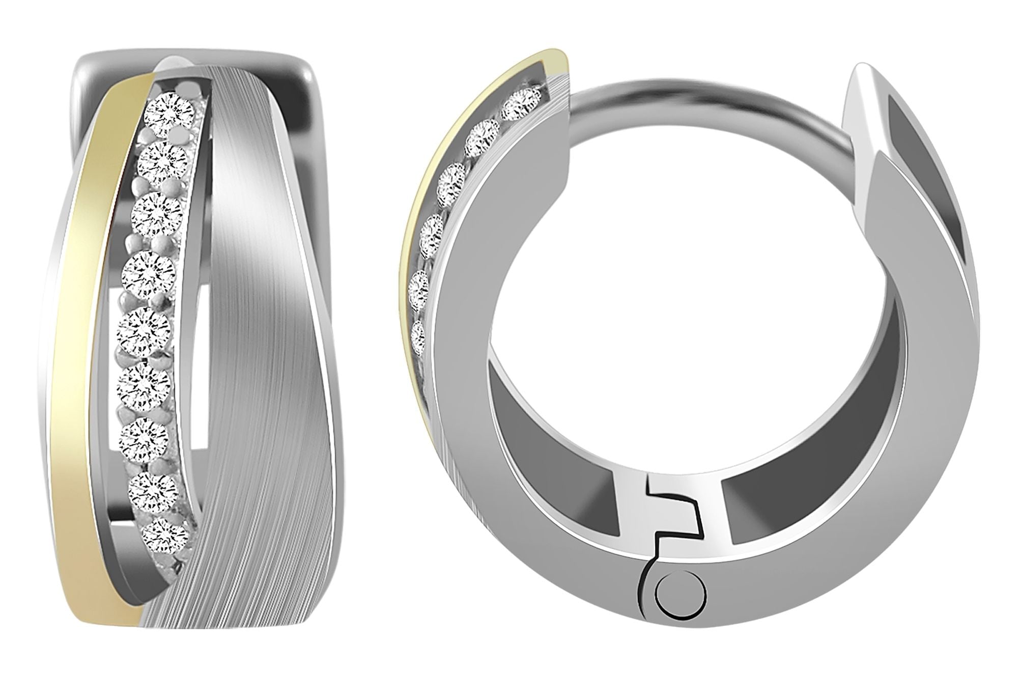 Adelia´s Paar Creolen »Damen Ohrringe ¿ Klappcreole aus 925 Silber mit Zirkonia«