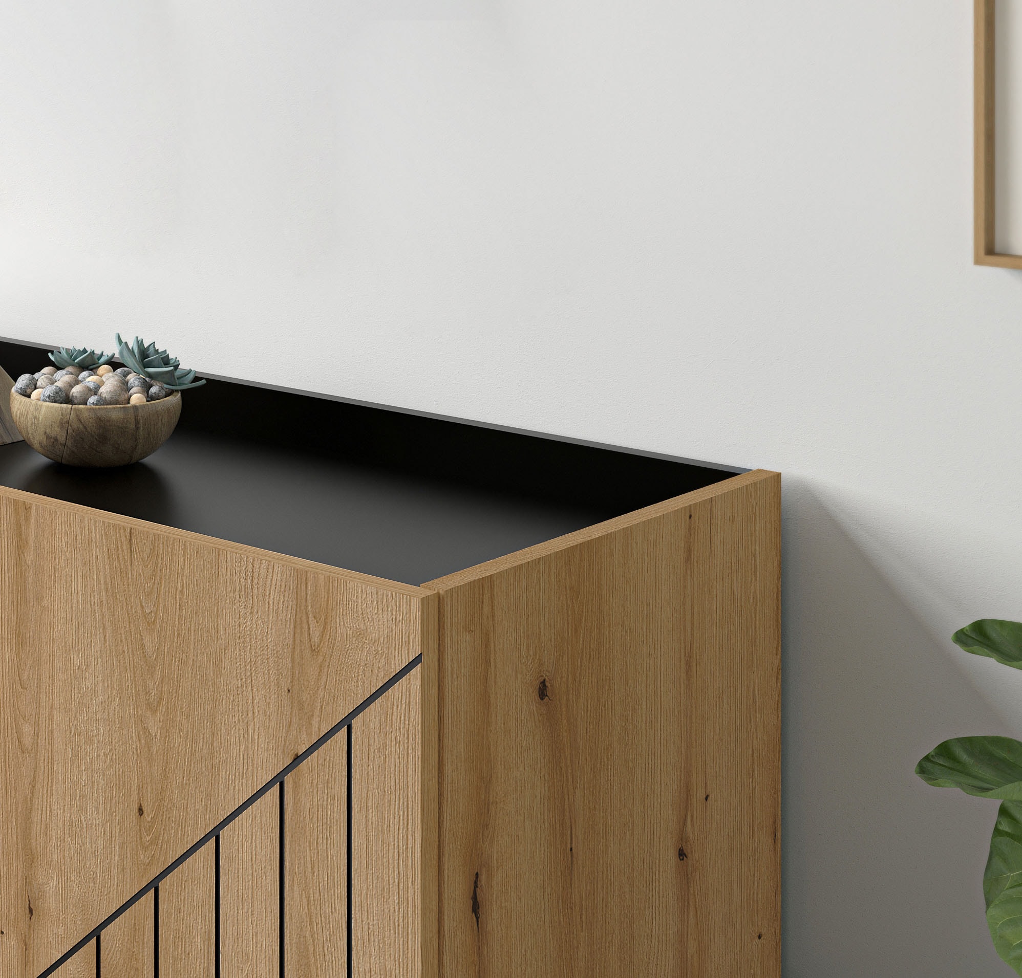 INOSIGN Kommode »SNETT, Höhe: 91cm, mit Metall-Stabfüßen, 2 Türen, 2 Einlegeböden« Anrichte, Sideboard, Schrank, Board, Highboard
