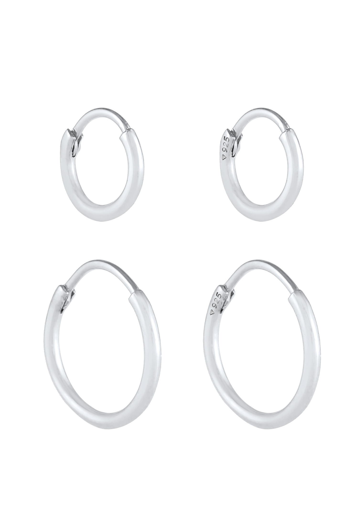Kuzzoi Paar Creolen »Ohrringe Herren Creolen Basic (4 tlg) 925 Silber«