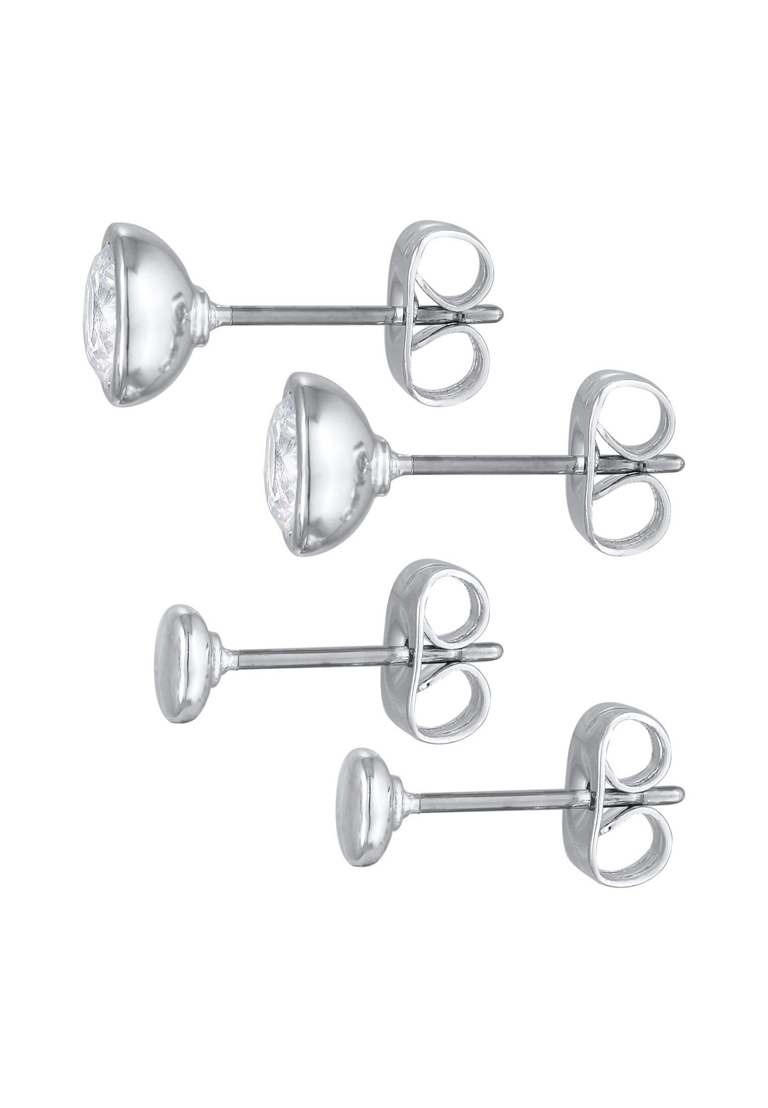 Elli Ohrstecker-Set »Ohrringe 2er-Set Ohrstecker Kristalle Plättchen Farbe Silber«