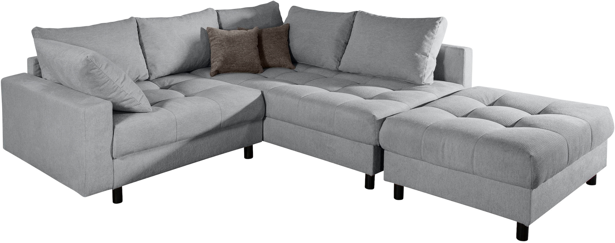 Home affaire Ecksofa »Toni L-Form«, Ottomane beidseitig montierbar, Federkern-Polsterung