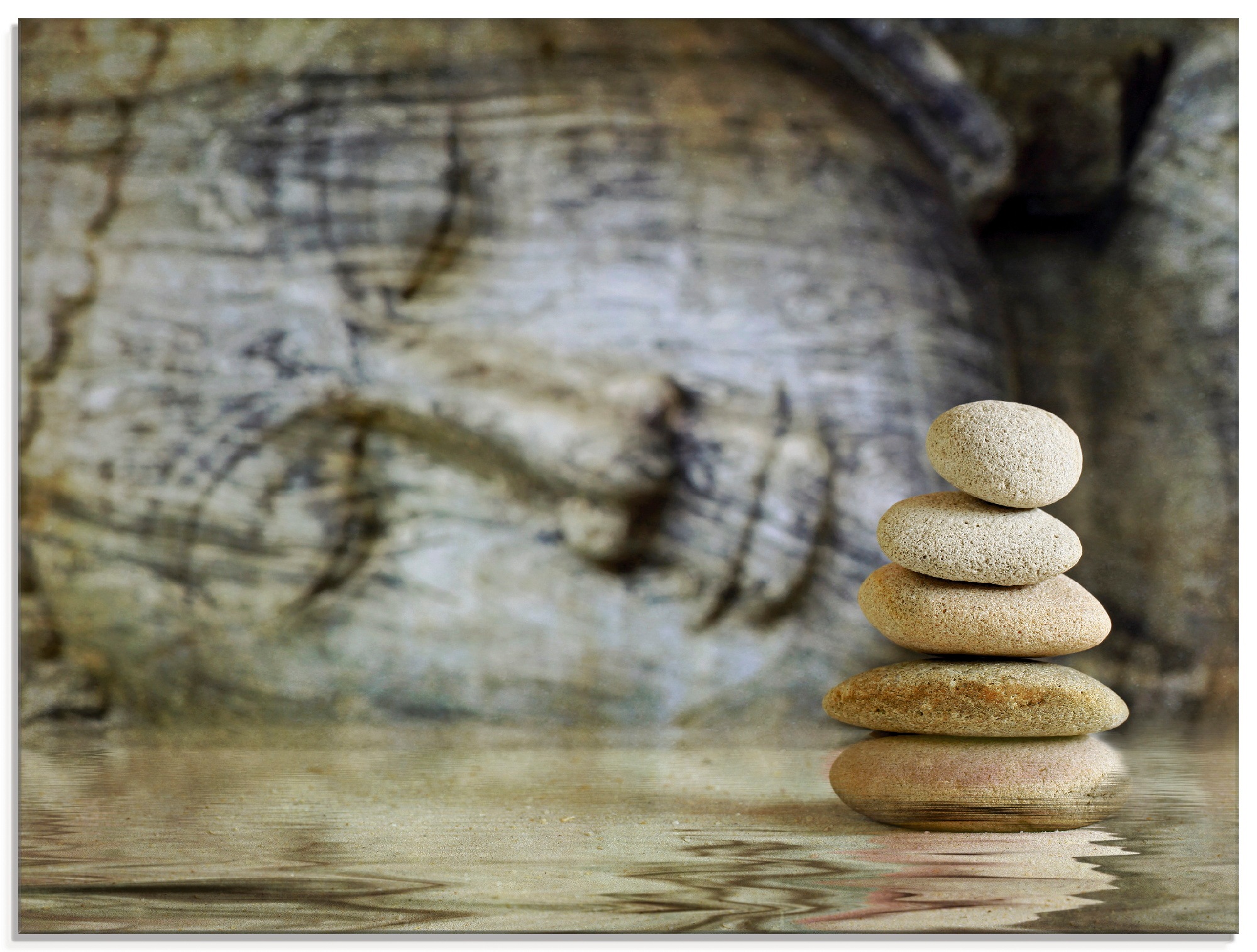 Artland Glasbild »Wassertempel«, Zen, (1 St.)