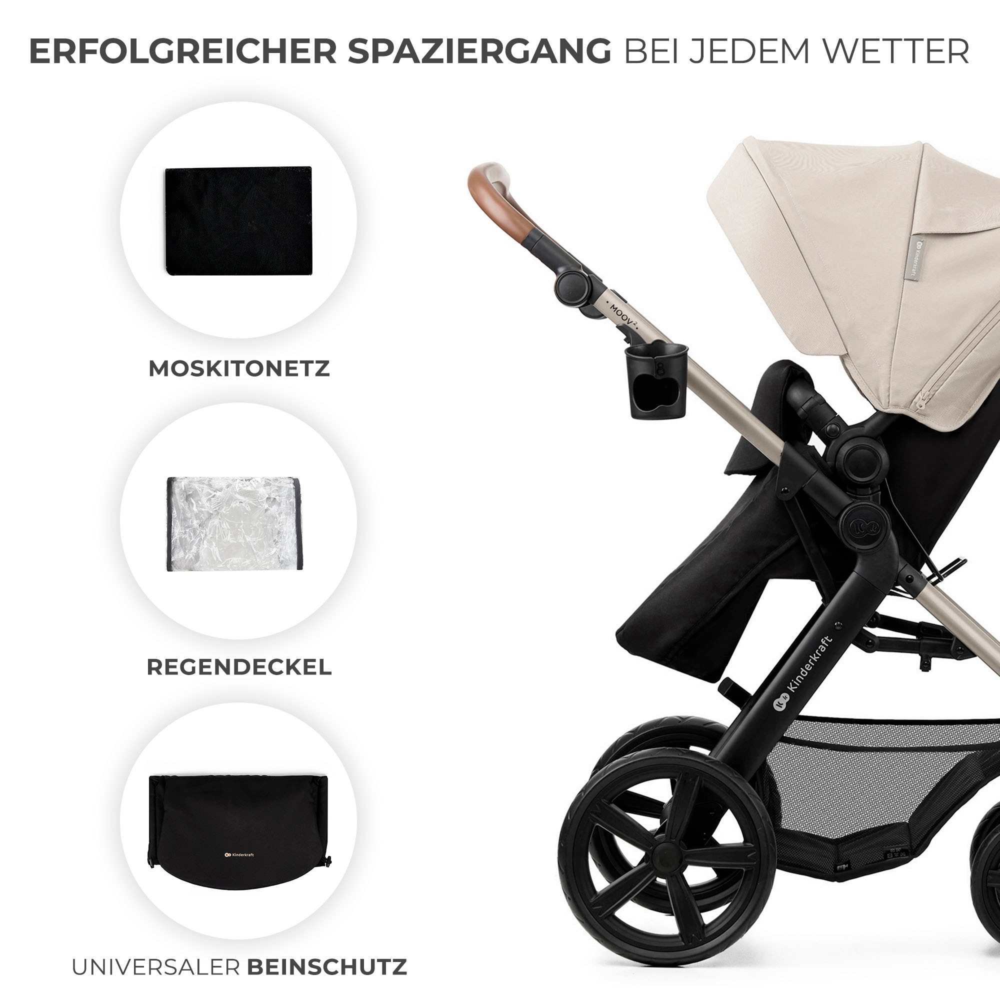 Kinderkraft Kombi-Kinderwagen »MOOV 2 3IN1«, 27 kg, mit EVA-Rädern