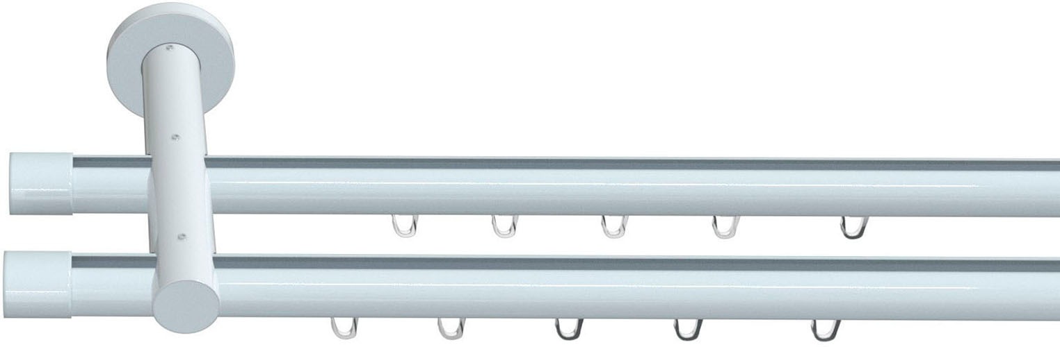 indeko Gardinenstange »Consul« Ø 20 mm 2 läufig-läufig Wunschmaßlänge Innenlauf Komplett-Set inkl. Gleitern und Montagematerial