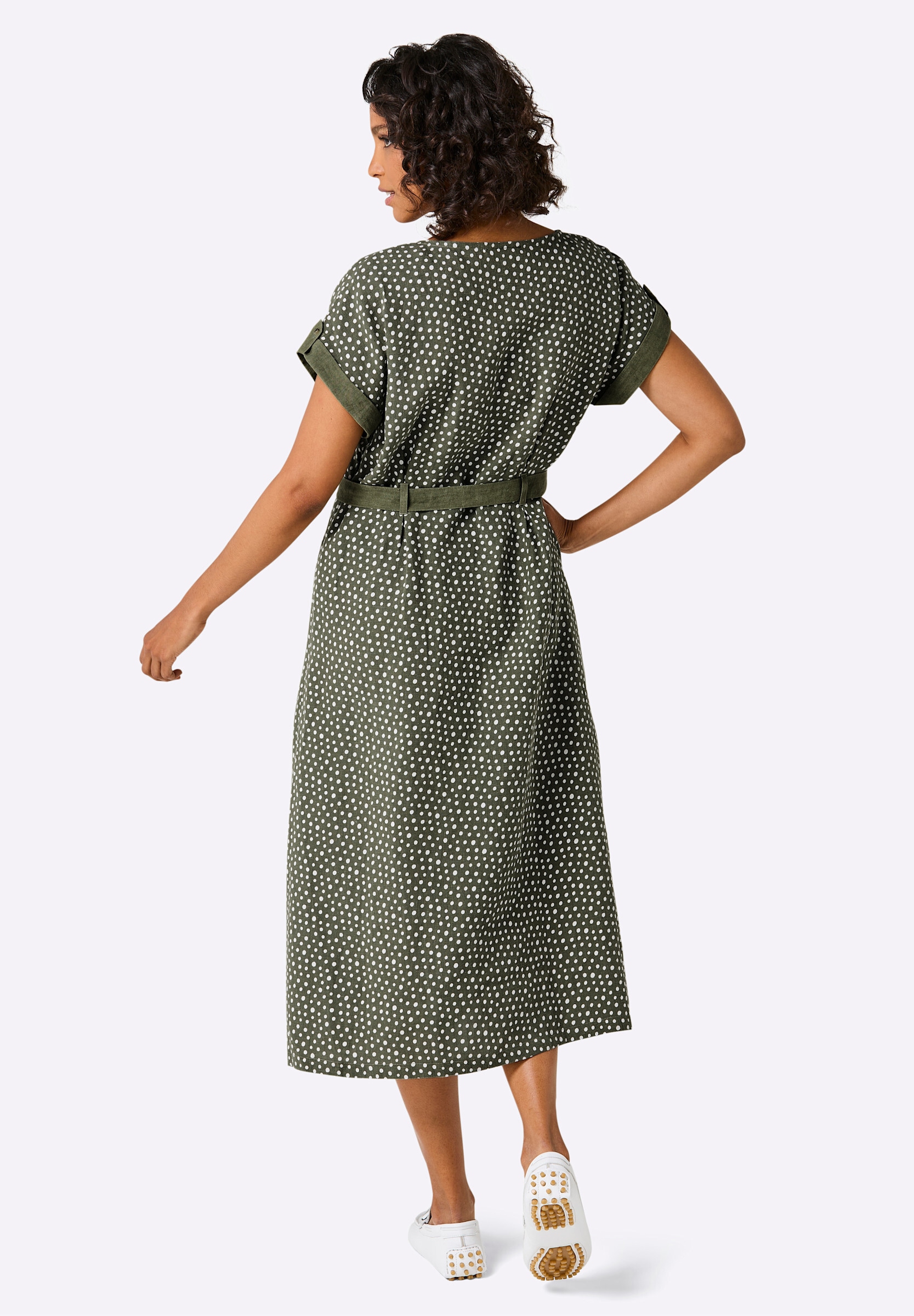 creation L Sommerkleid »Leinen-Kleid Druckkleid aus reinem Leinen« Ohne Taschen