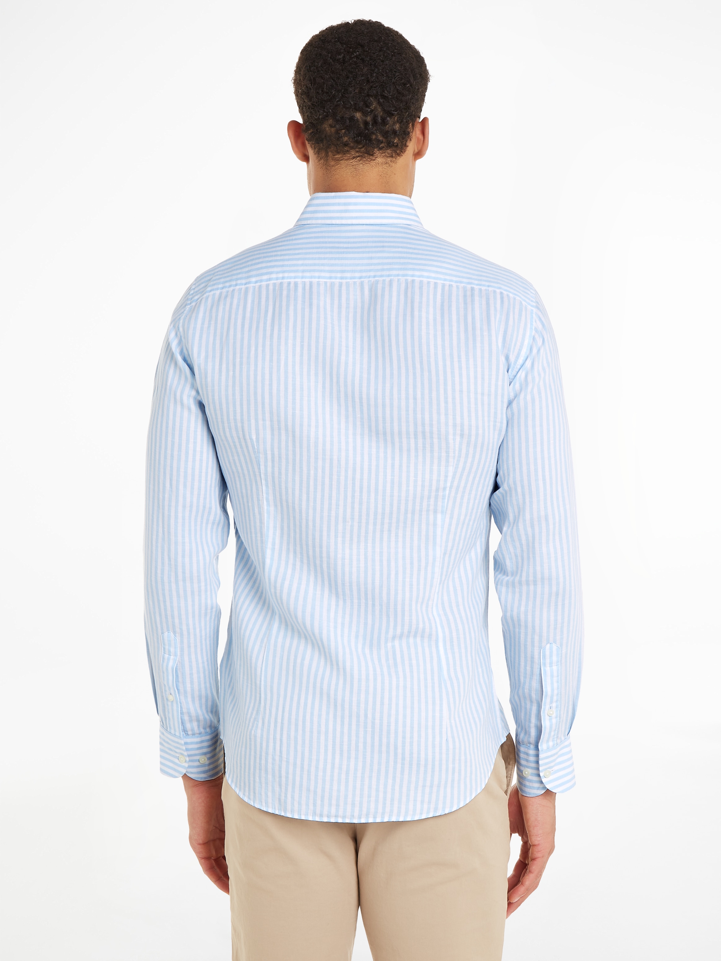 Tommy Hilfiger Langarmhemd »CL W-COTTON LINEN STRIPE SHIRT«, modisch gestreift