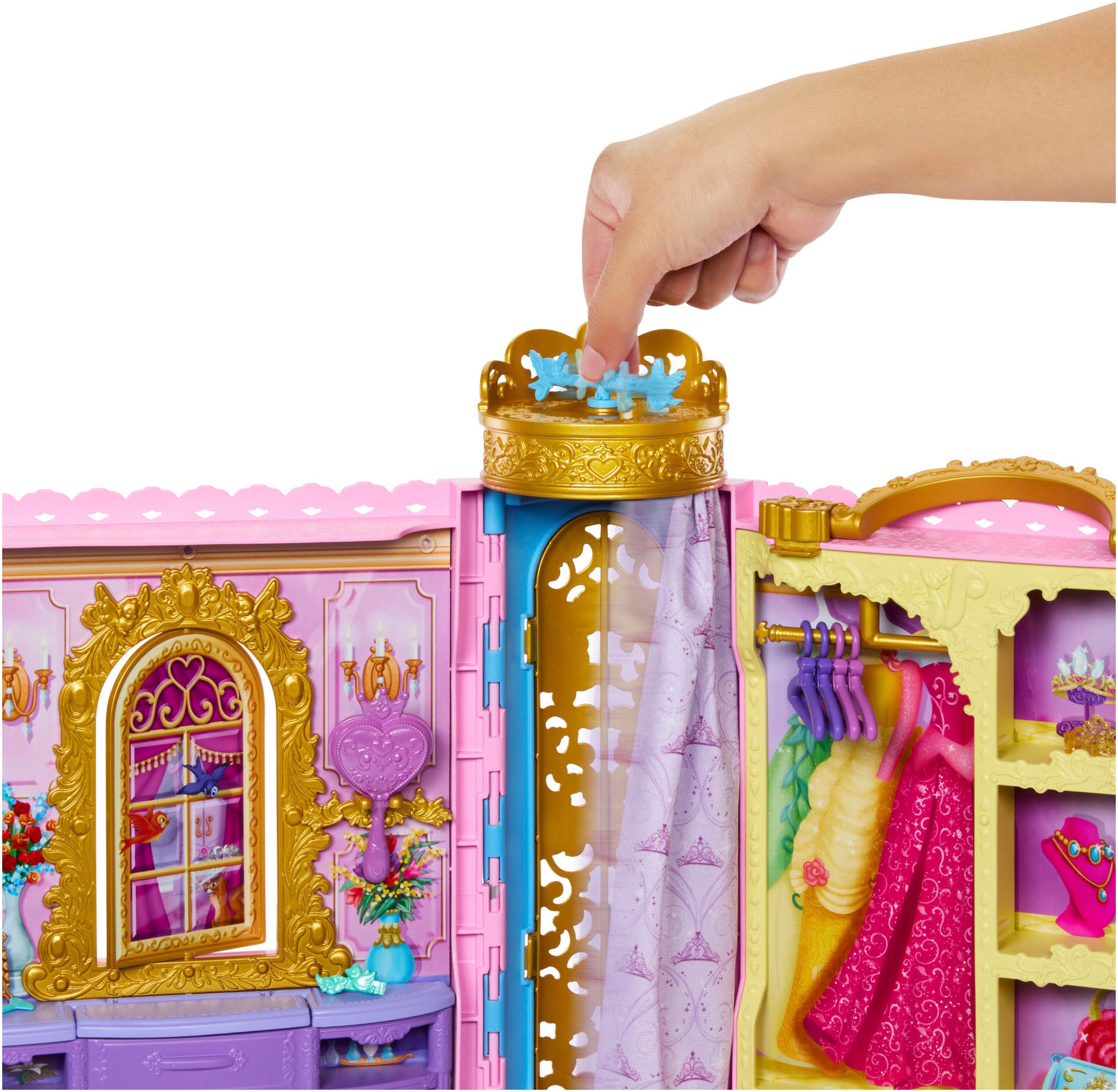 Mattel® Puppenkleiderschrank »Disney Princess - Bereit für den Ball-Schrank«, mit Kleidung, Zubehörteilen und Aufbewarhung