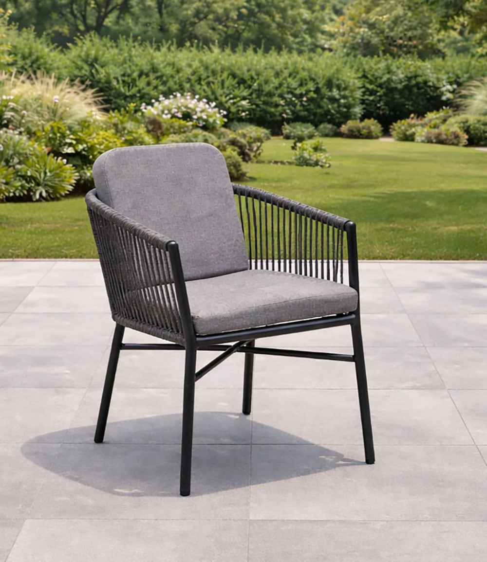 Destiny Garten-Essgruppe »LIMONE SAN MARINO  4 Se + Tisch 180x90cm, holzf./ grau« Set, 5 tlg. Aluminium, Rope, Polywood