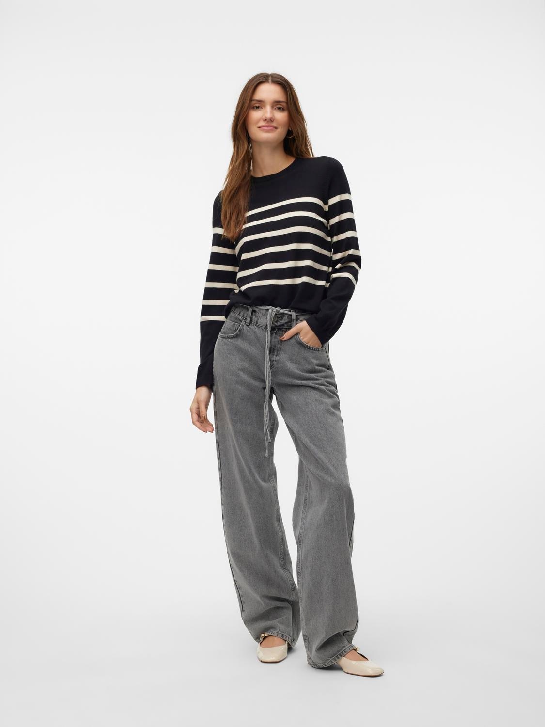 Vero Moda Rundhalspullover »VMSABA PLAIN LS O-NECK PULLOVER GA NOOS«
