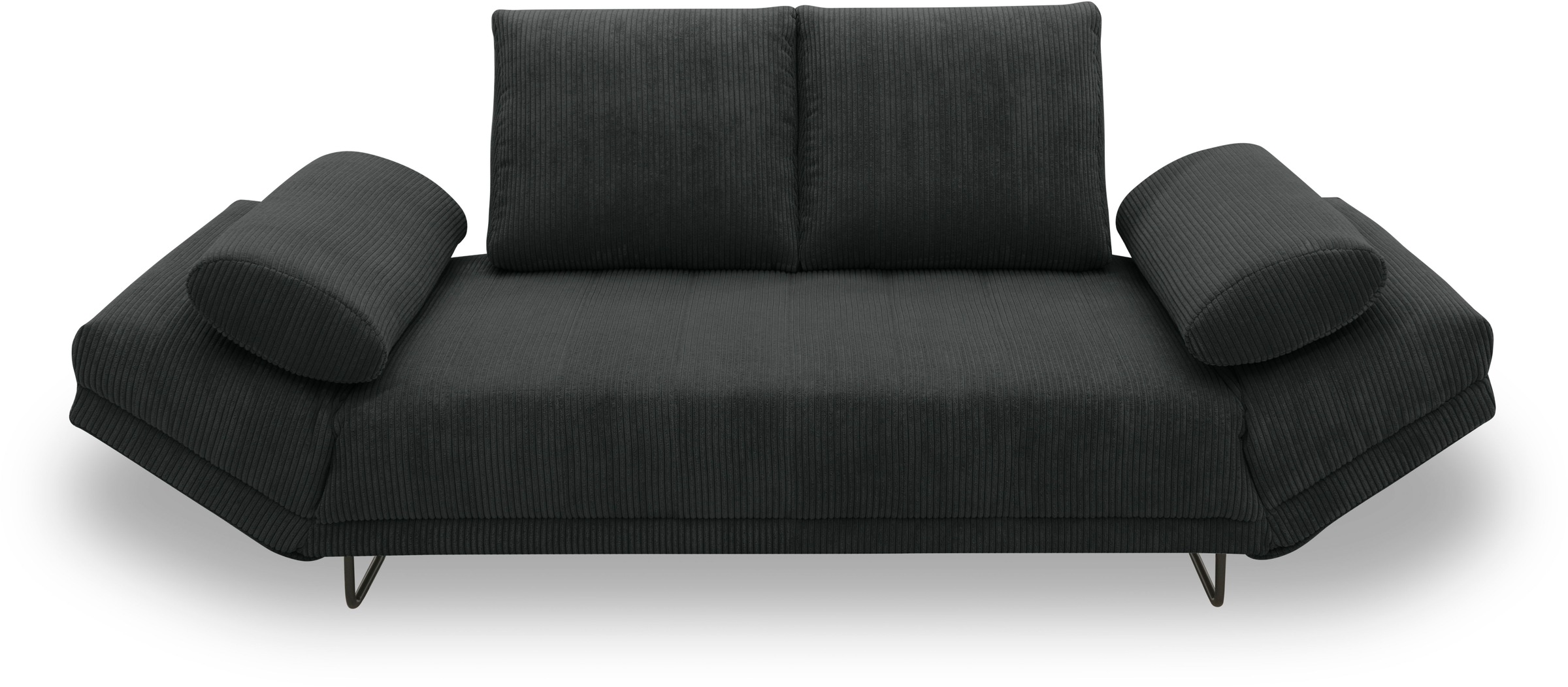 INOSIGN Schlafsofa »Jadelyn mit klappbaren Armlehnen,«, Federkern, Cord-Bezug, incl. 2 Armlehnkissen, Liegefläche 97x250 cm