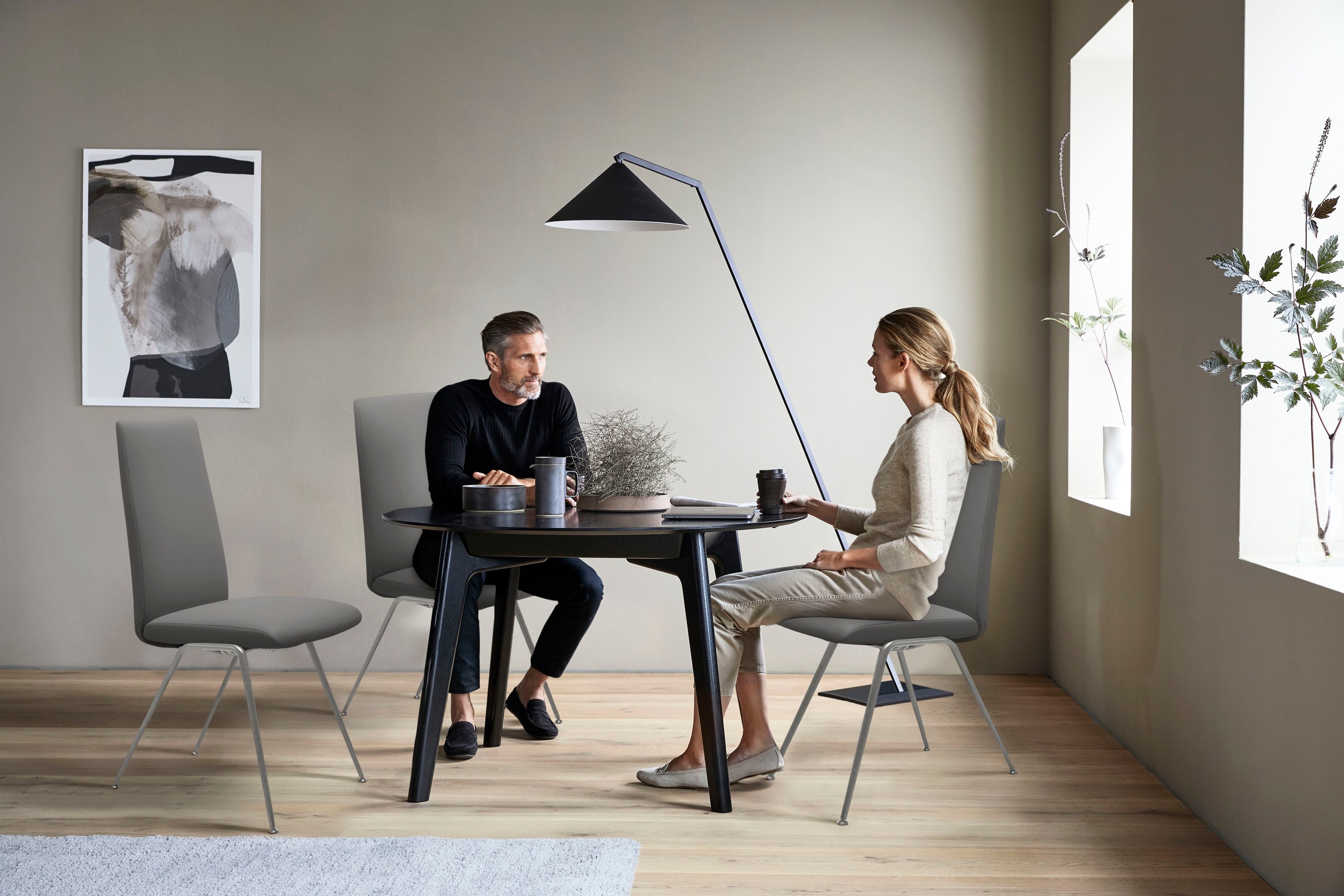 Stressless® Polsterstuhl »Laurel«, Leder BATICK, High Back, Größe L, mit Beinen aus Stahl in Schwarz matt