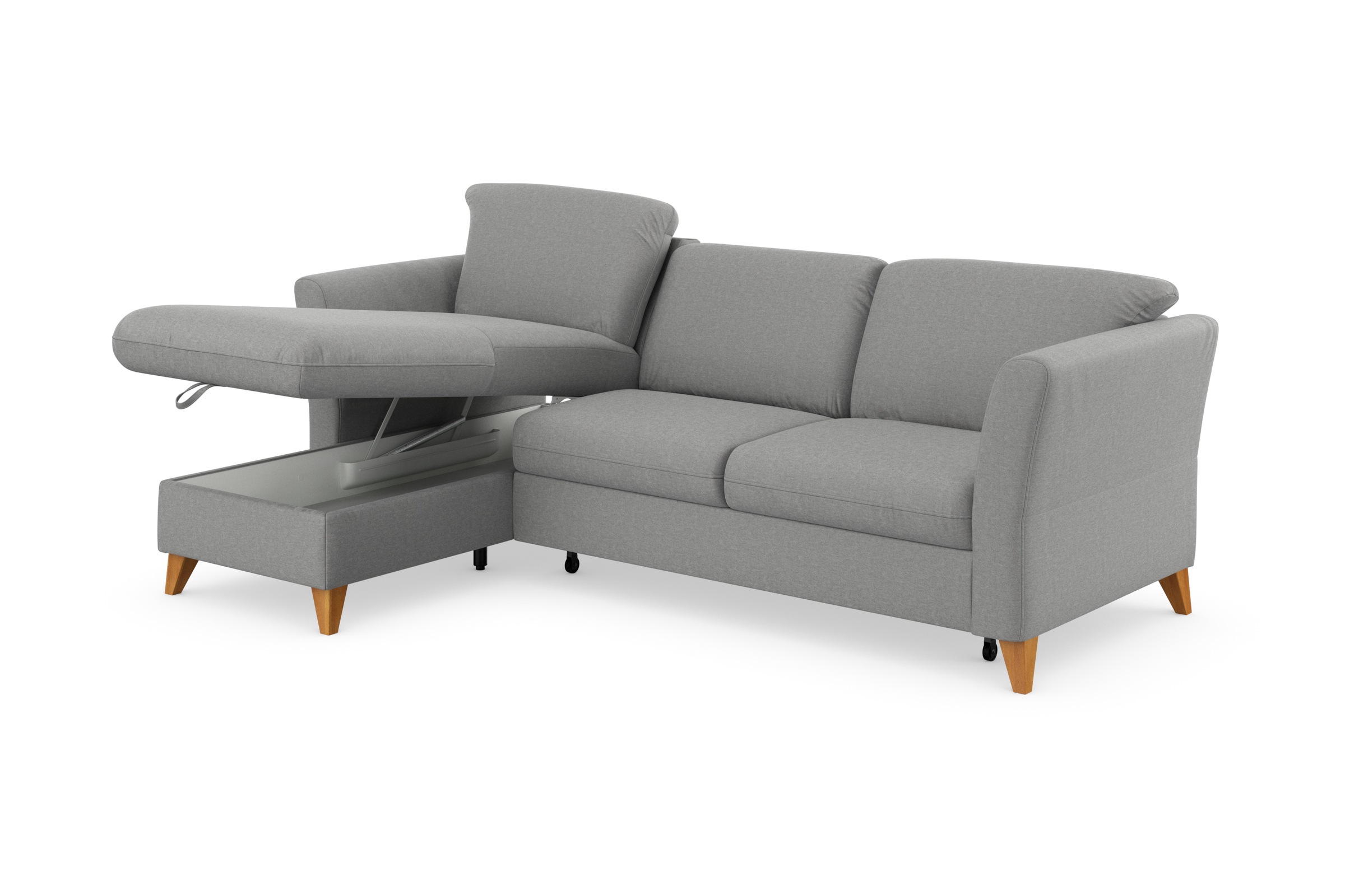 Home affaire Ecksofa »Trelleborg L-Form«, Federkern-Polsterung, wahlweise mit Bettfunktion und Bettkasten